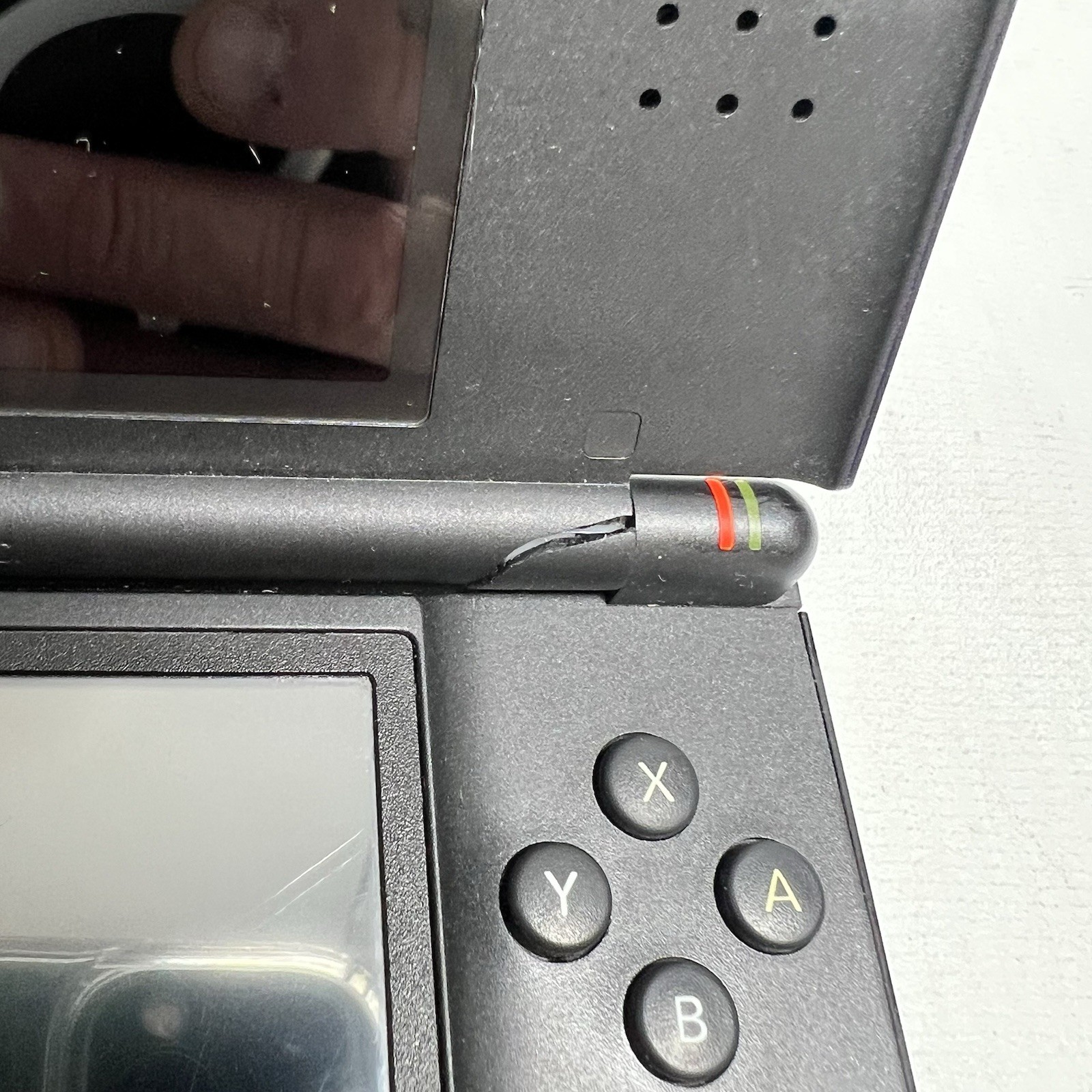 Nintendo DS Lite Blue USG-001 2006 OG Charger, Pen Included Small Crack On Hinge