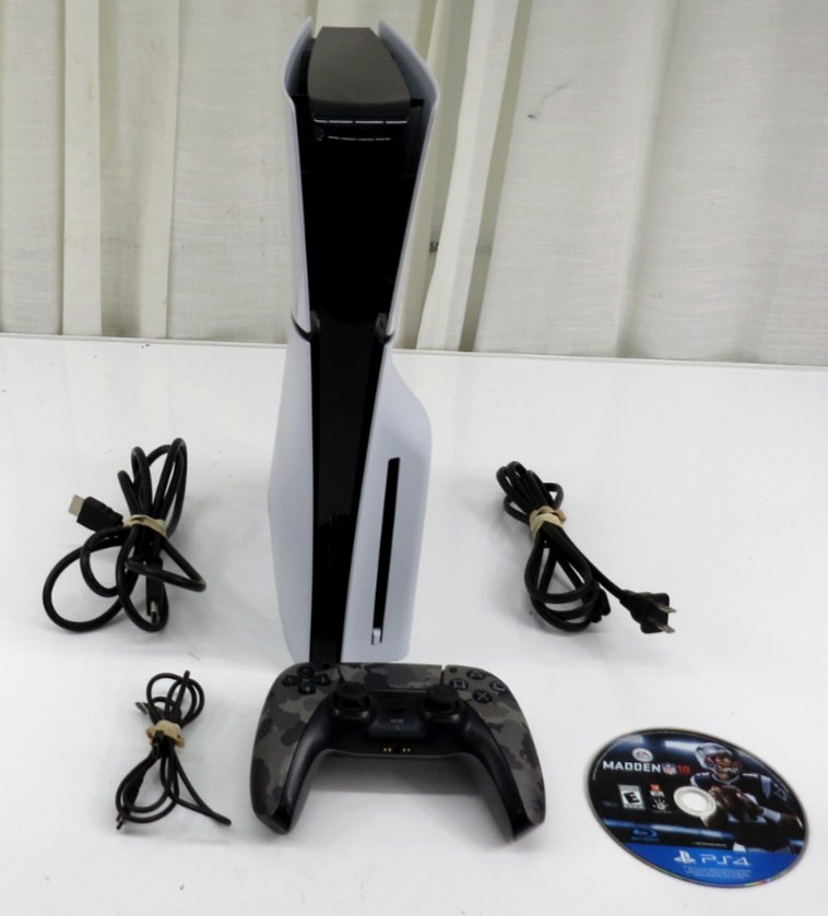 Sony PlayStation 5 Slim Disc PS5 1TB White Console Gaming System CFI-2015 W/Game