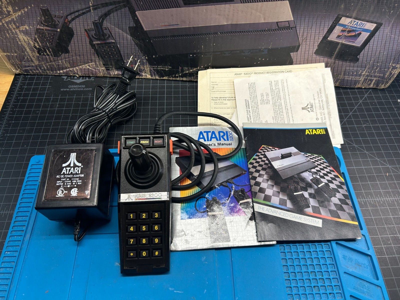 Atari 5200 4 Port Console, Rebuilt Controller, Power Mod, 2 Games in Box TESTED
