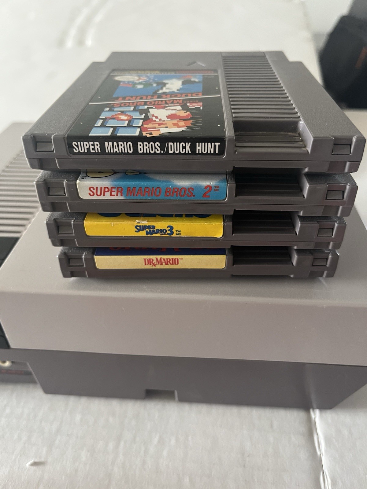 Nintendo NES Console Bundle with Super Mario Bros 1 2 3 and 2 Controllers Zapper