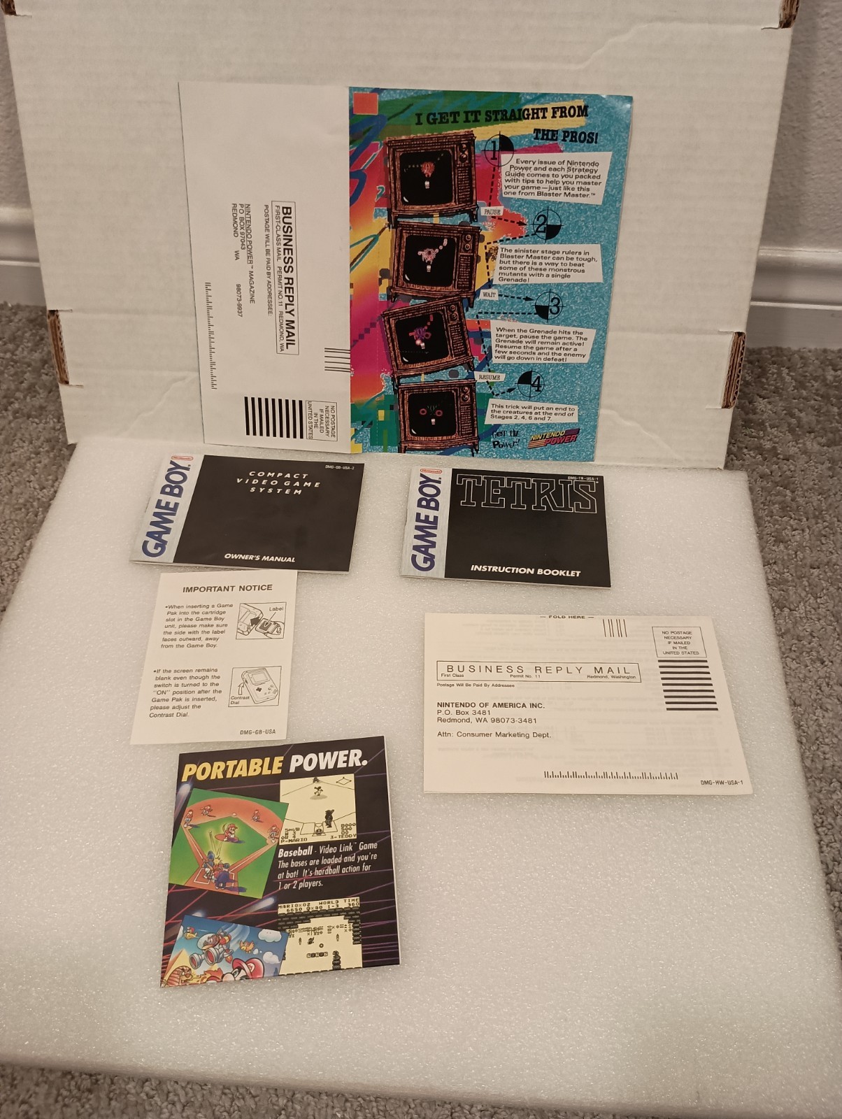 Nintendo Game Boy Handheld System Launch Edition in box with Tetris – NO SYSTEM