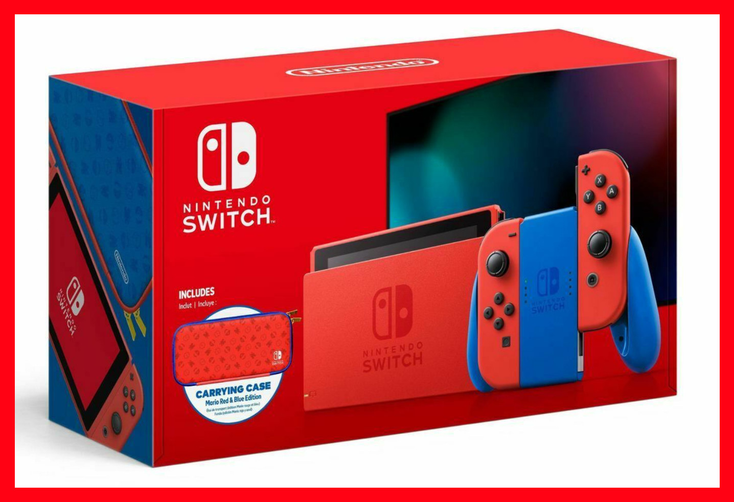 Nintendo Switch Mario Red & Blue Edition NIB Mario Case Red and Blue FREE SHIP !