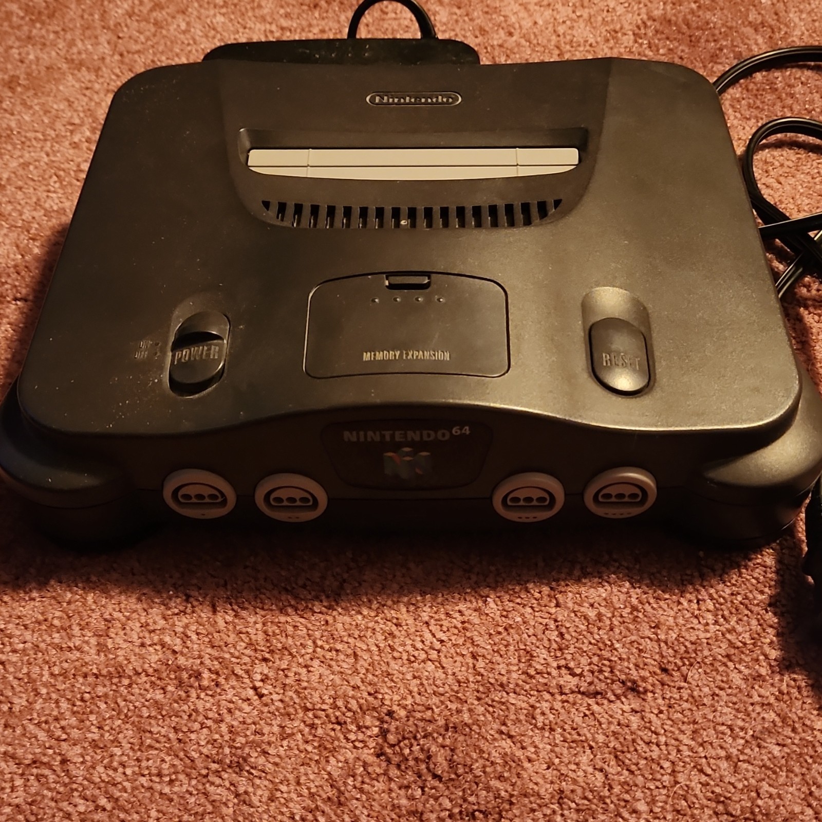 Nintendo 64 NUS-001(USA) Black Console NTSC-U/C w/ Power Cord Memory Expansion