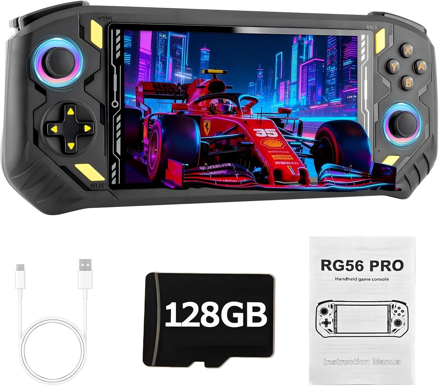 RG56PRO Retro Handheld Game Console – 5.5″ IPS, 31000+ Games, 128G TF Card