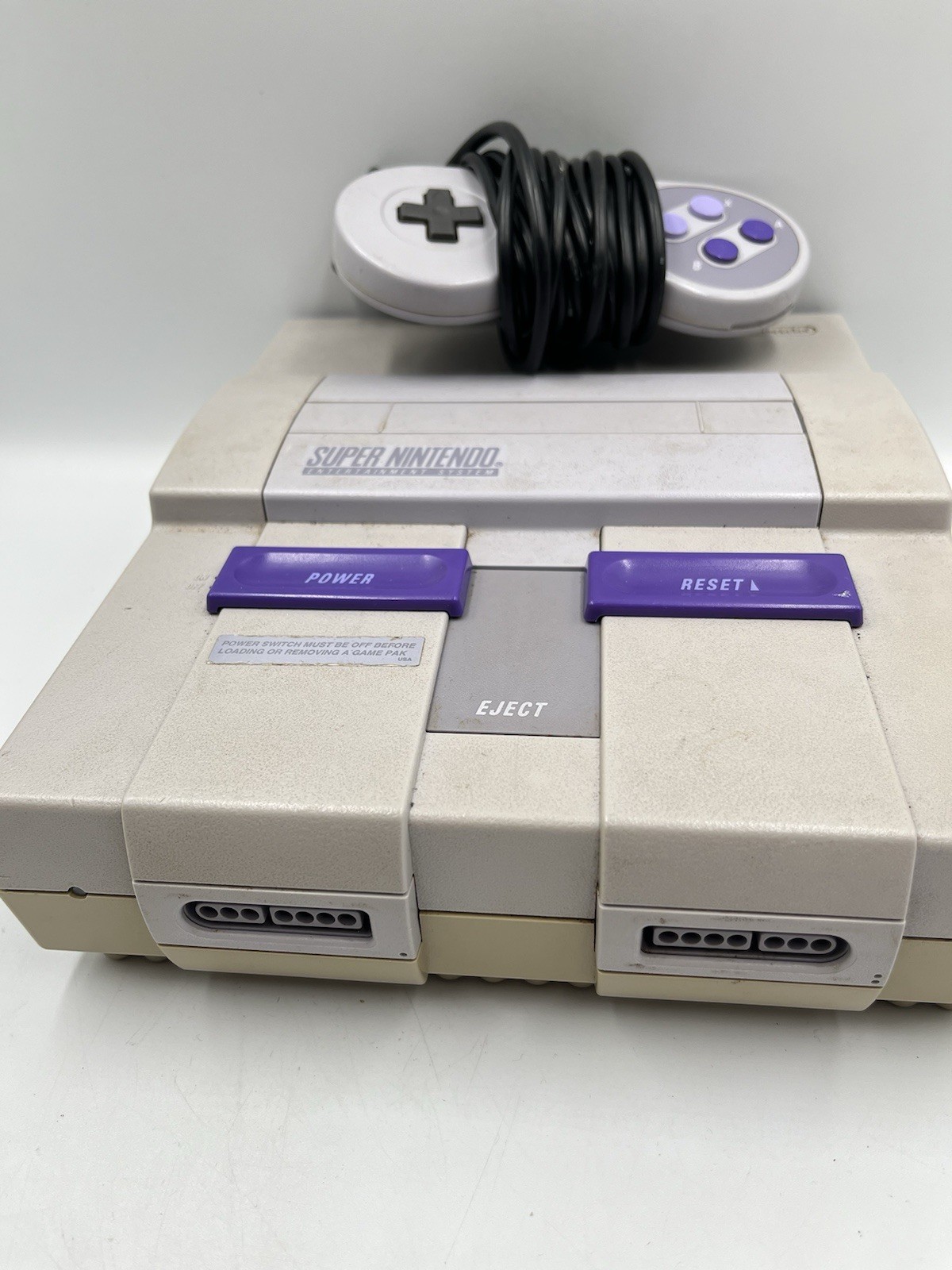 Super Nintendo Entertainment System SNES Console w OEM Controller + Cords TESTED