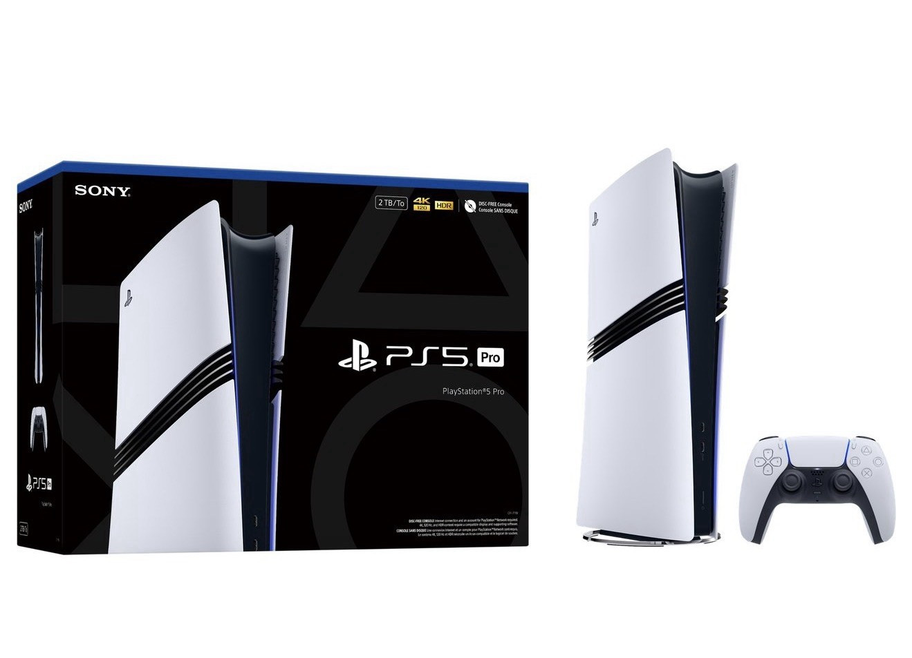 Sony PlayStation 5 Pro PS5 Pro 2TB Disc-Free Console w/ DualSense 4K HDR