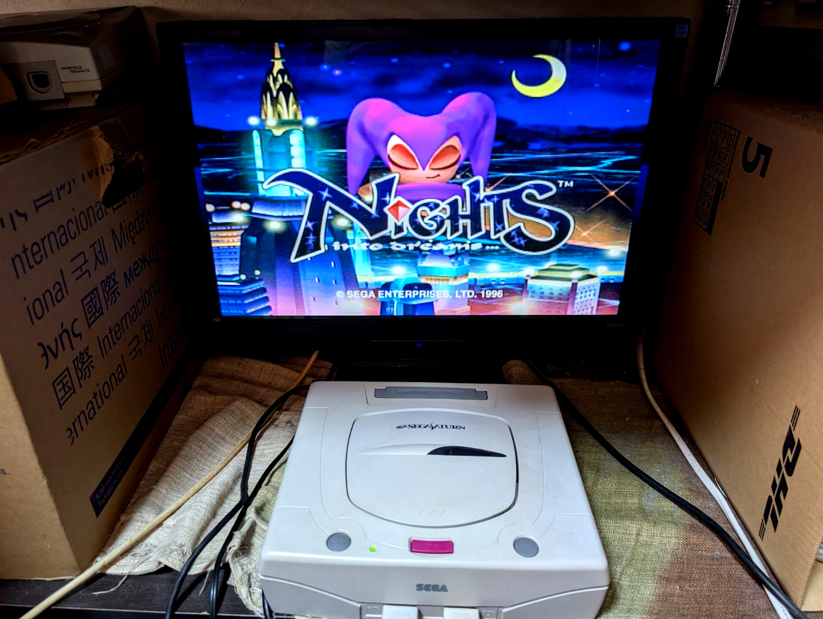 Sega Saturn White Console 3D Multi controller Nights Virtual-On Japan