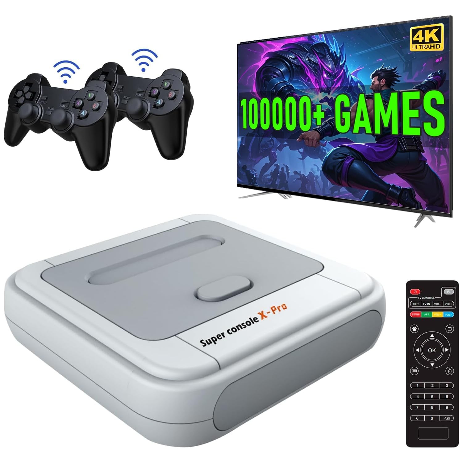 Super Console X Pro with 100000+ Games,TV & Game System in 1, Mini Retro Game…