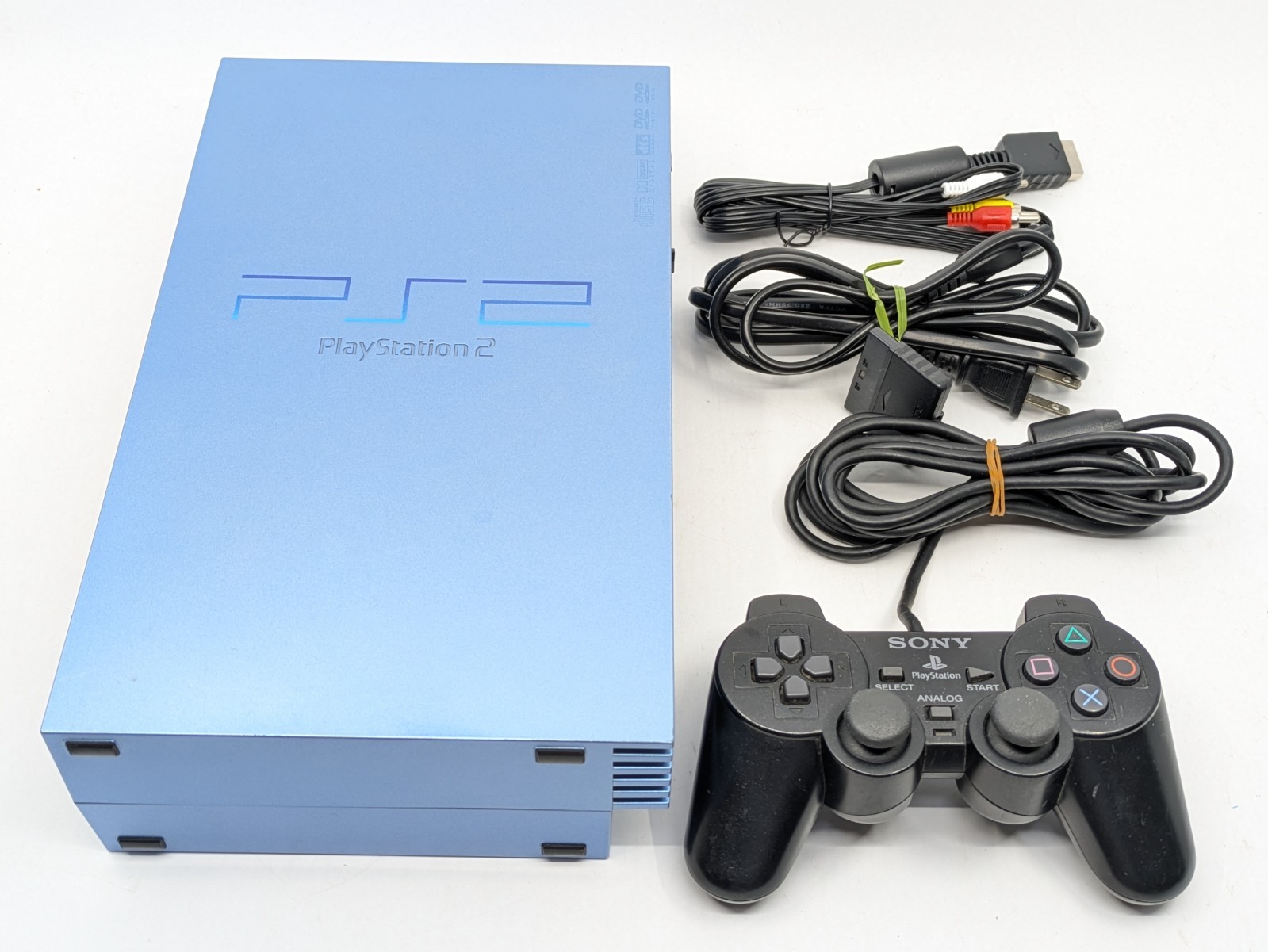 Sony PS2 Aqua Blue SCPH-39000 NTSC-J Japan Limited Console Tested w/ Controller