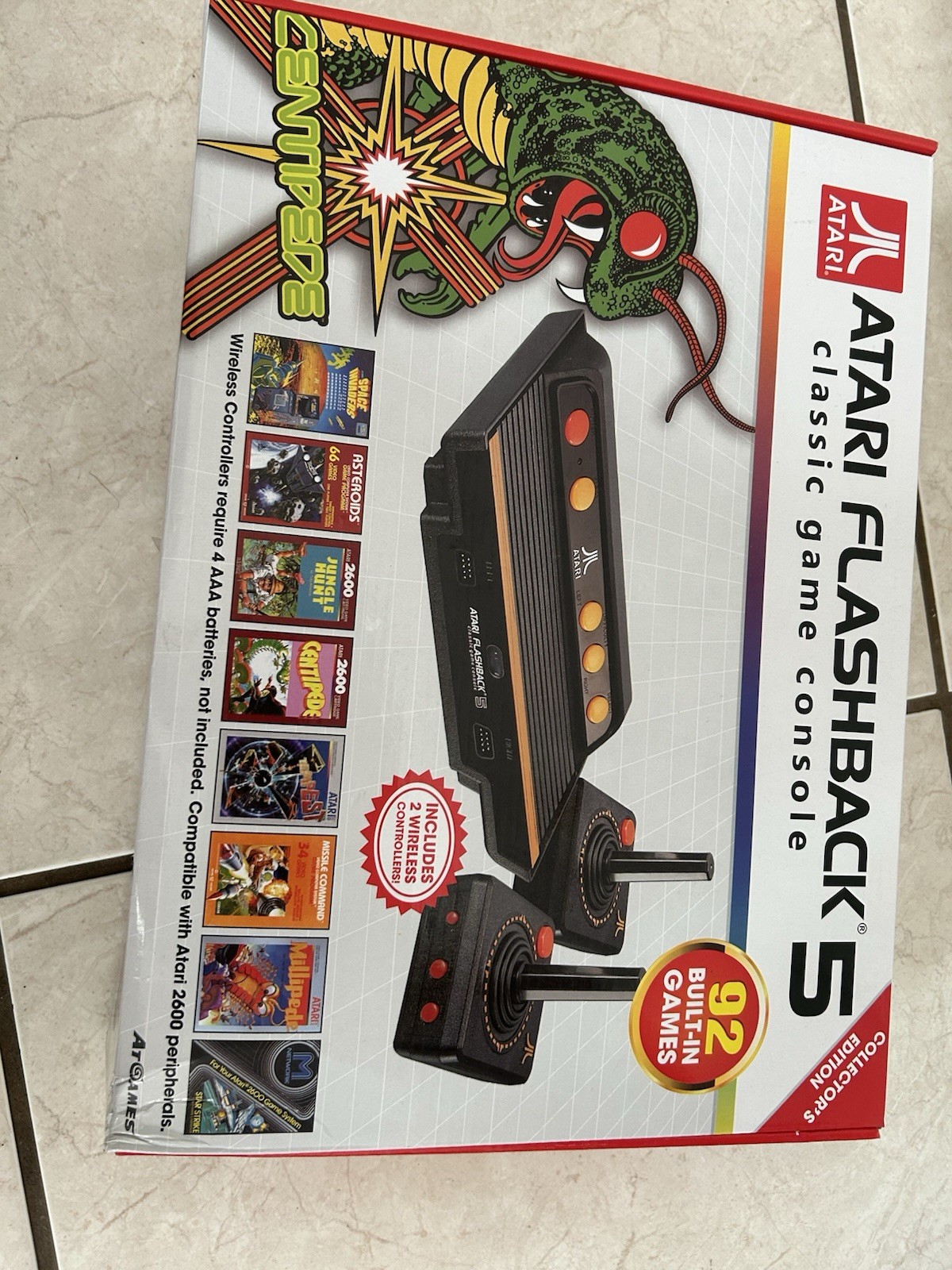 Atari Flashback 5 Console 92 Built-In Games, 2 Wireless Controllers, RCA