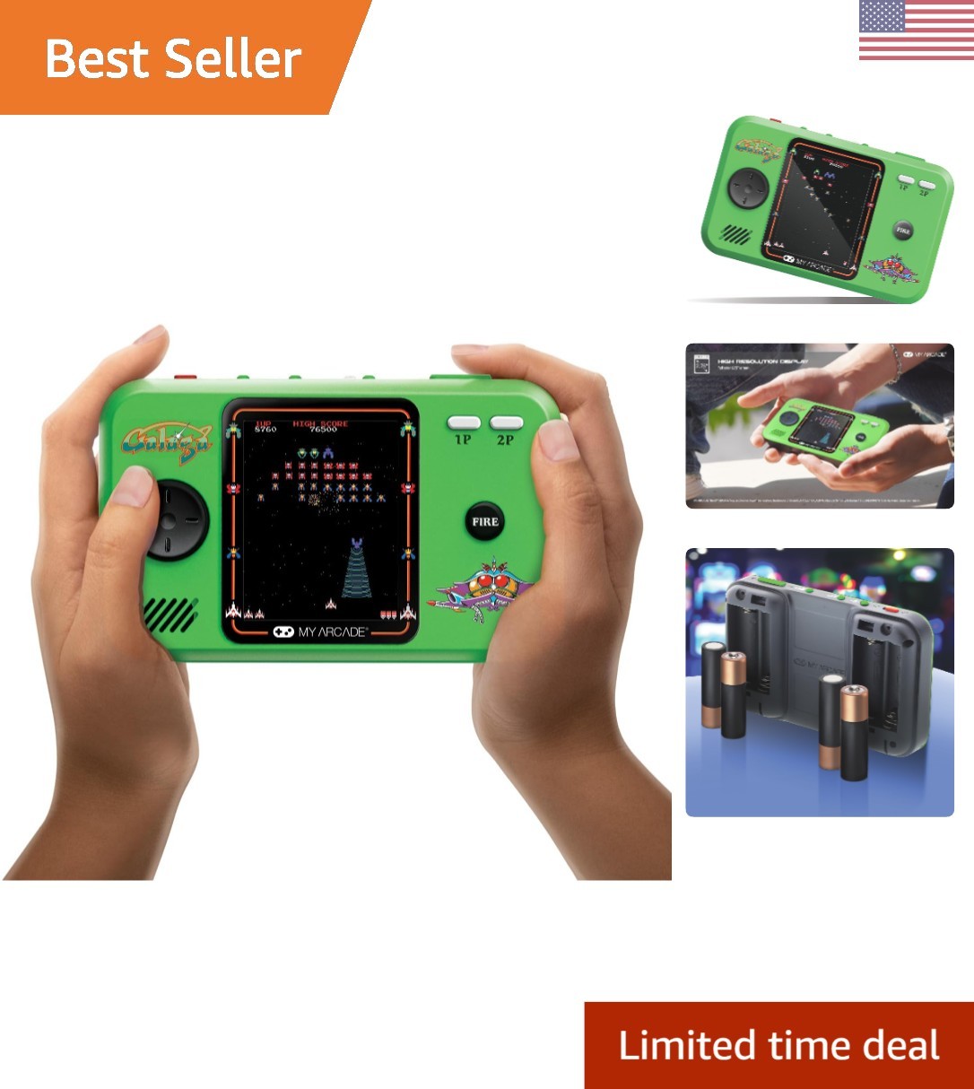 Portable Galaga/Galaxian Video Game Console with 2 Games – Perfect Retro Gift!