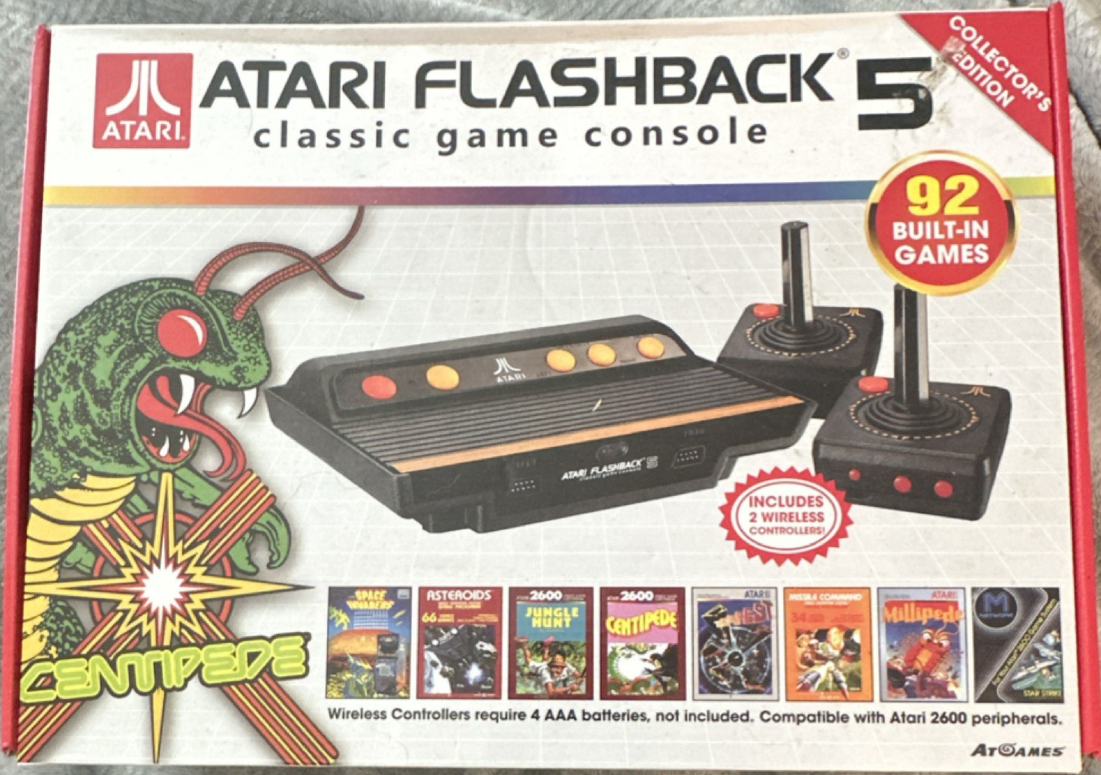 Atari Flashback 5 Home Console, 92 Built-In Games, 2 Wireless Controllers