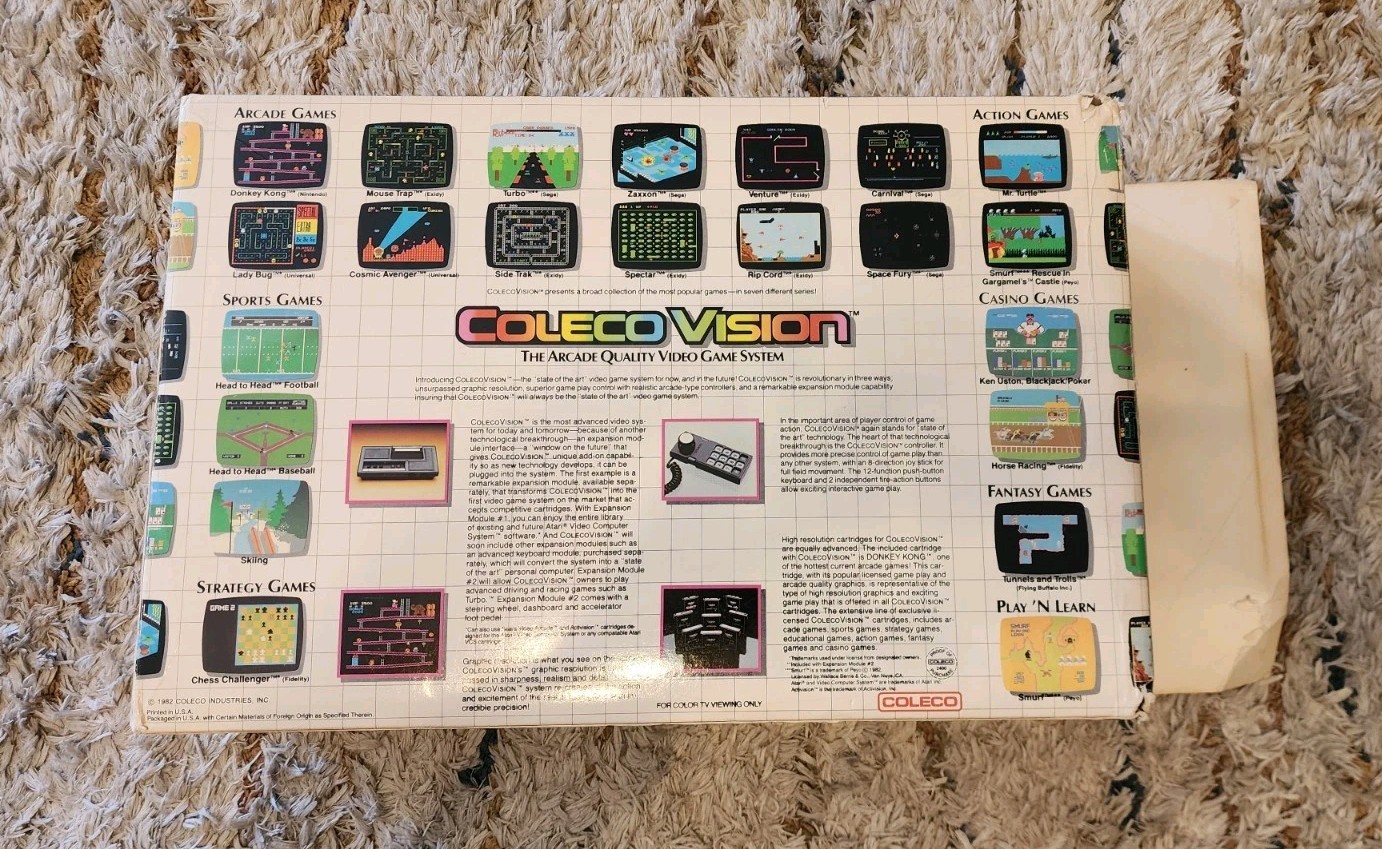 ColecoVision Console 1982 Complete in Box with the Coleco Vision Expansion Pack!
