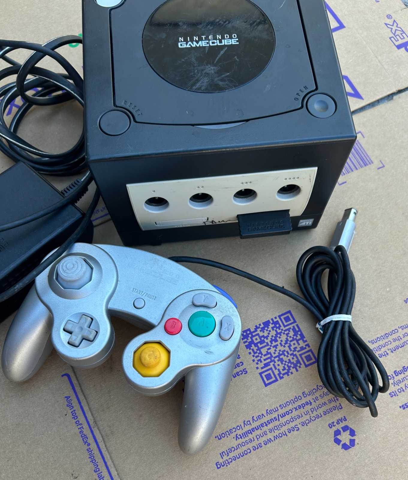 Nintendo GameCube #2 Console Bundle Tested Works OEM Controller Cables DOL-001