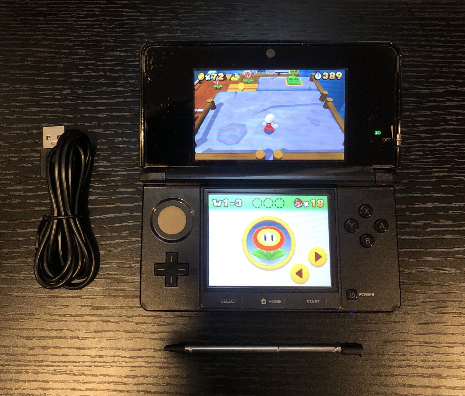 Nintendo 3DS Cosmo Black CTR-001 Handheld Console– Fully Tested