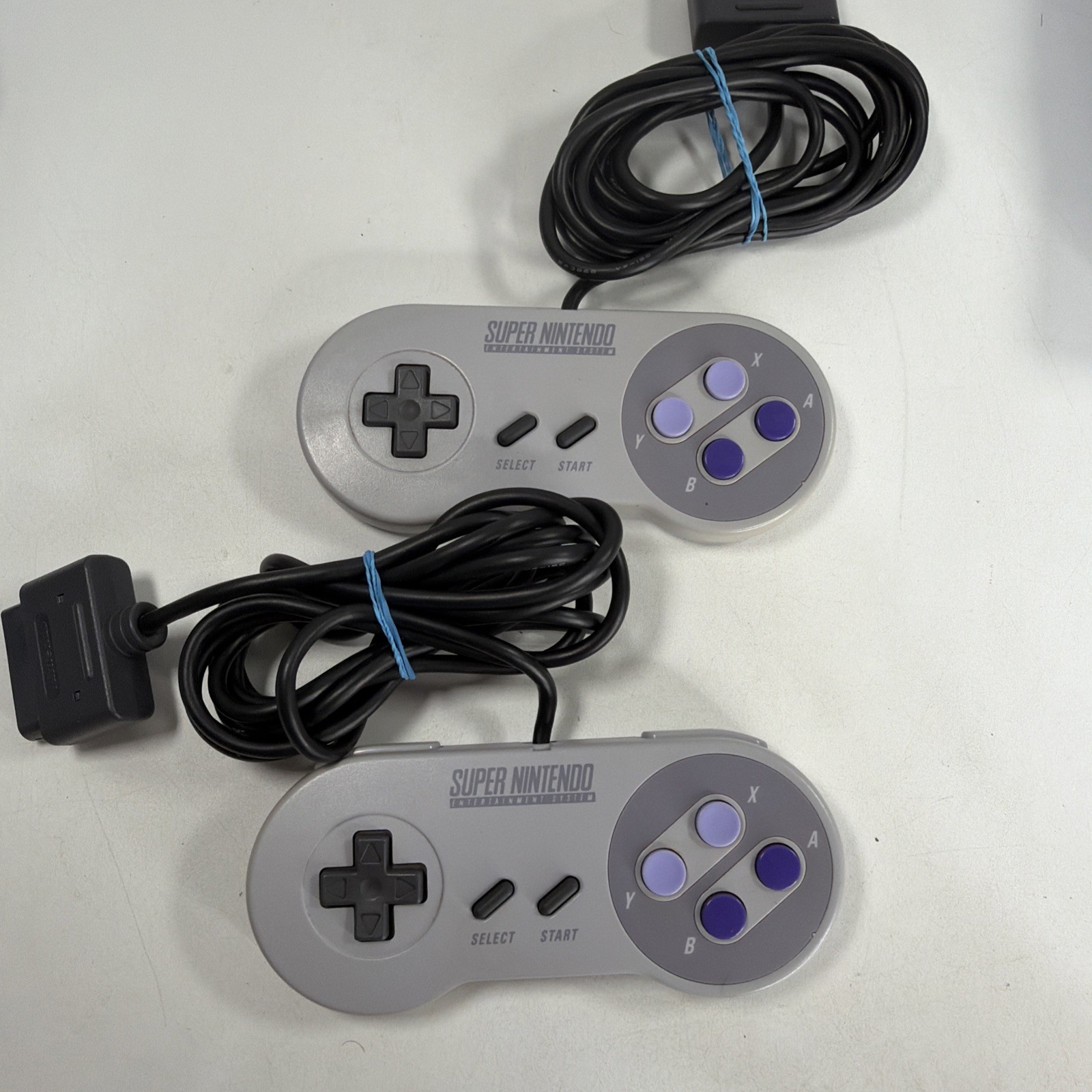 Nintendo SNES Console SNS-001 Bundle 2 Controllers Cables Tested