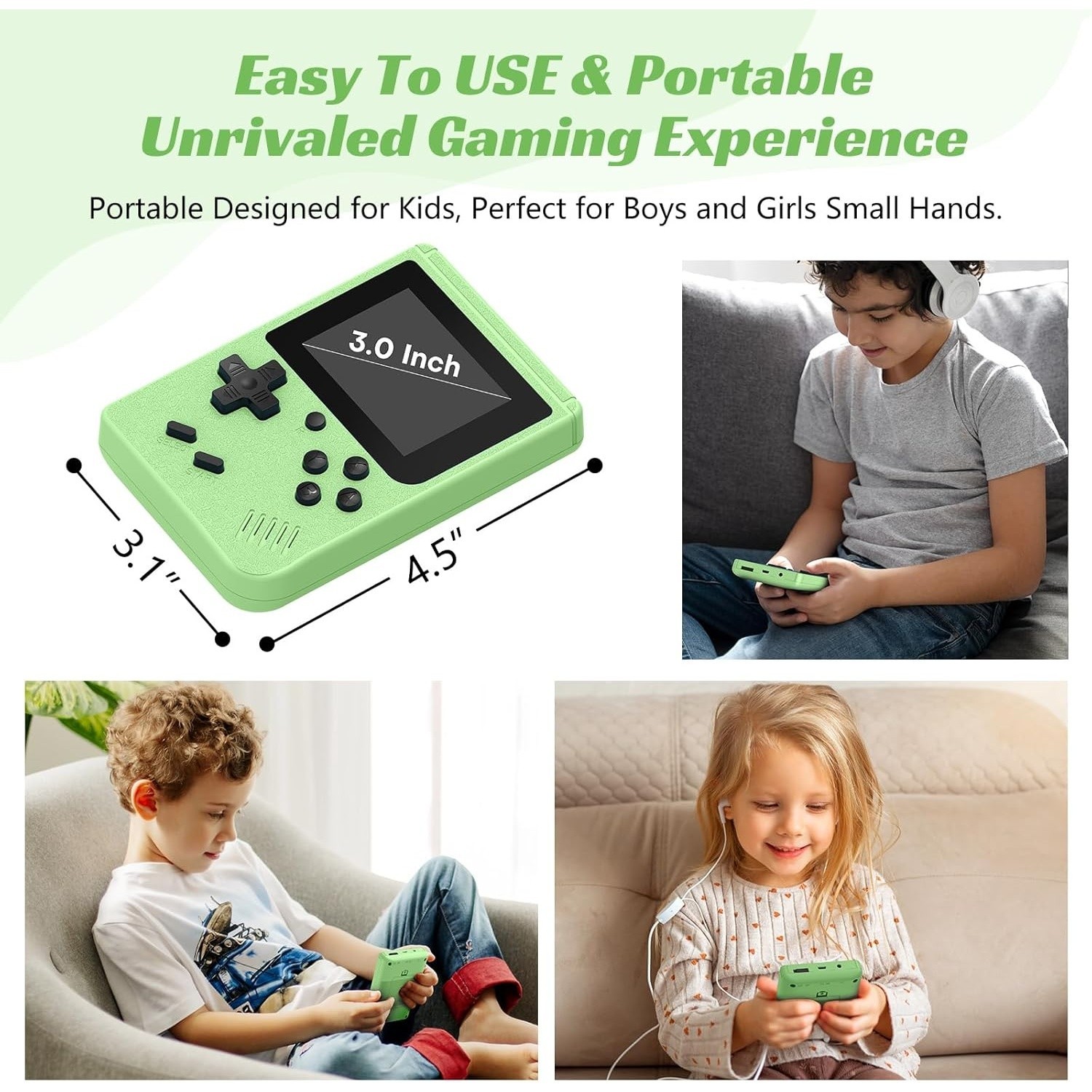 Retro Handheld Games Console, Built-in 400 Video Games, Portable Video Gaming Pl