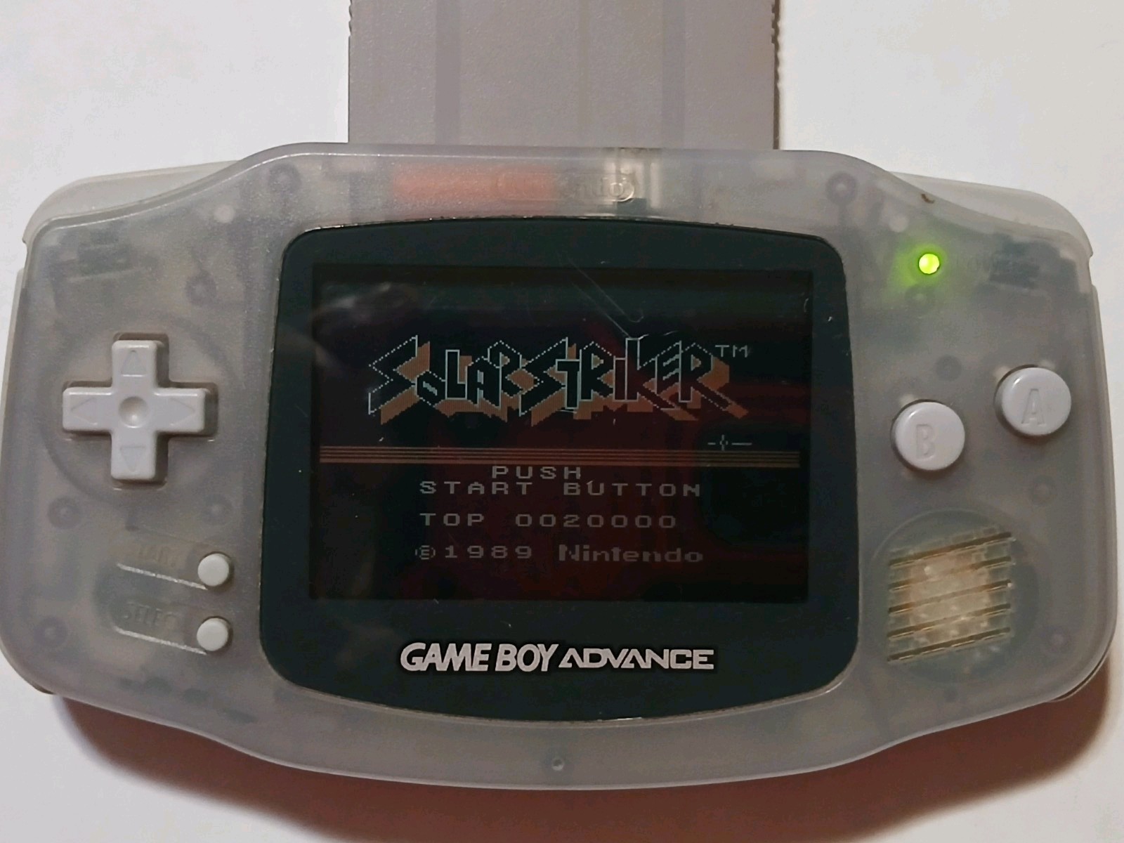 Nintendo Game Boy Advance AGB-001 Clear Handheld System w/ Headphone Jack