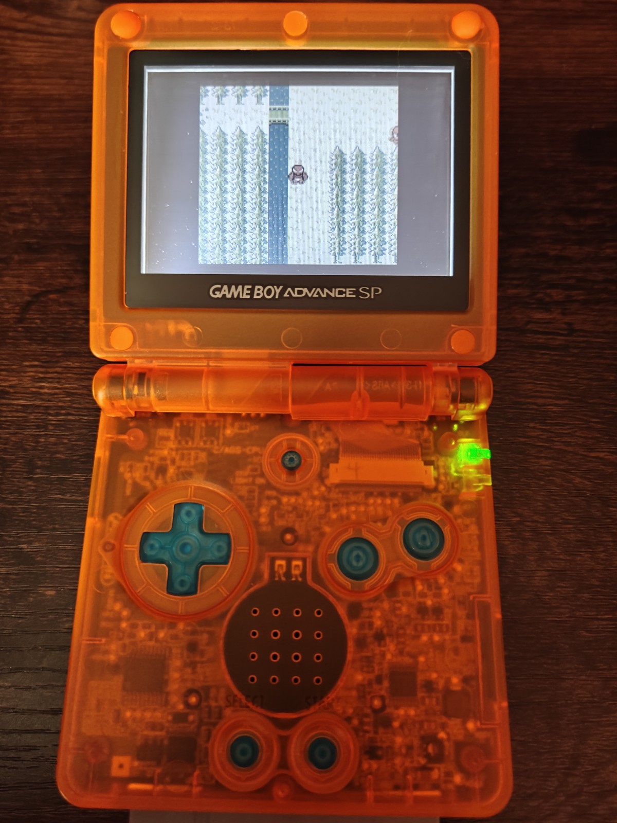 Nintendo Game Boy Advance SP AGS 001 Clear *Clear Orange* Very Clean GBA SP*
