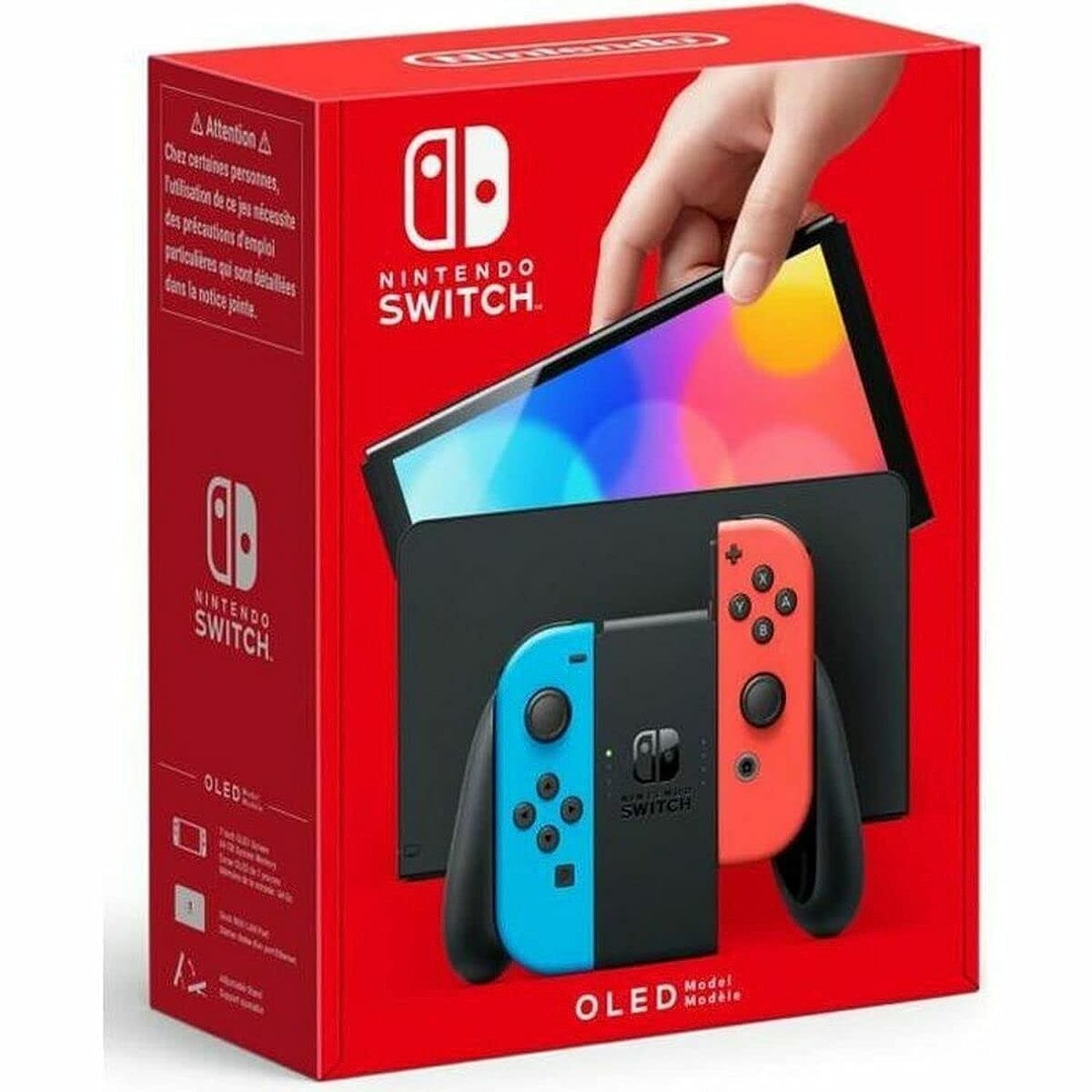 Nintendo Switch Gaming Console OLED Model w/ Neon Red & Neon Blue Joy-Con