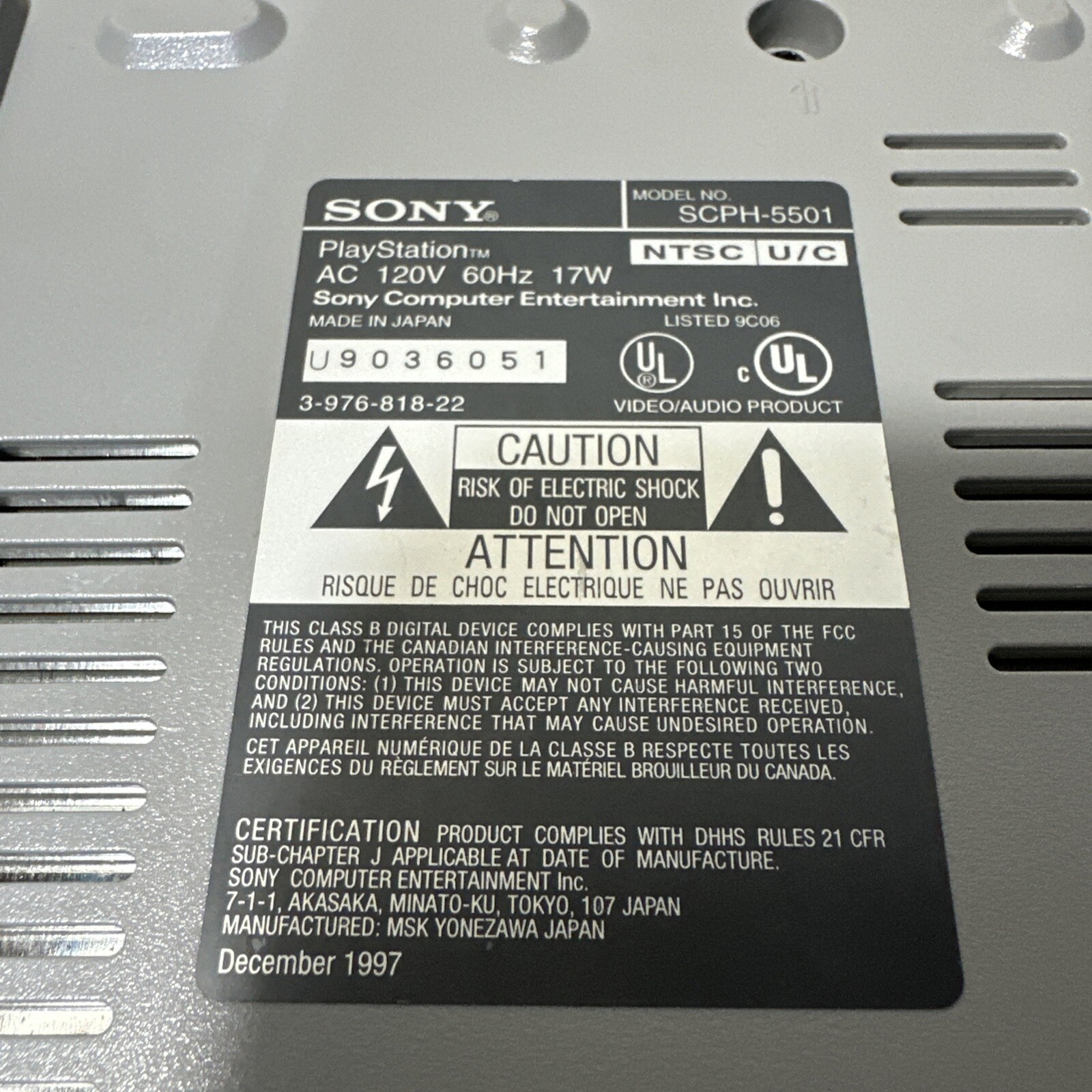 Sony PlayStation 1 SCPH-5501 Console / 1 Controller With Original Box