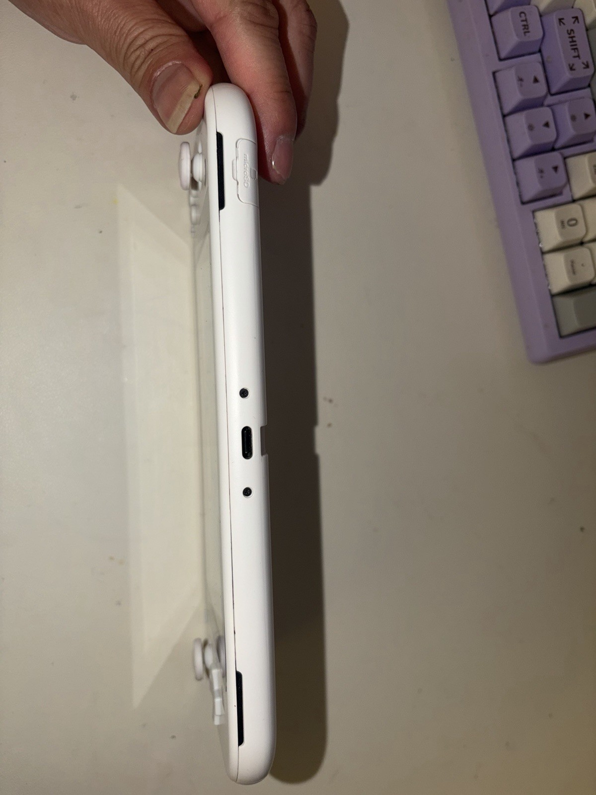 Switch Lite Custom White Shell, New Screen and TMR Joysticks