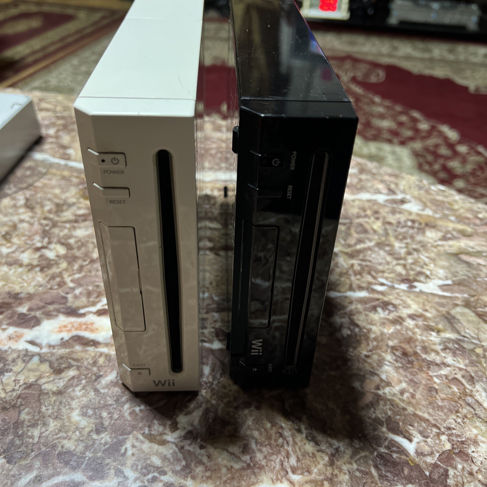 Lot of 2 Nintendo Wii Console Only Black and White Tested and Working!!!