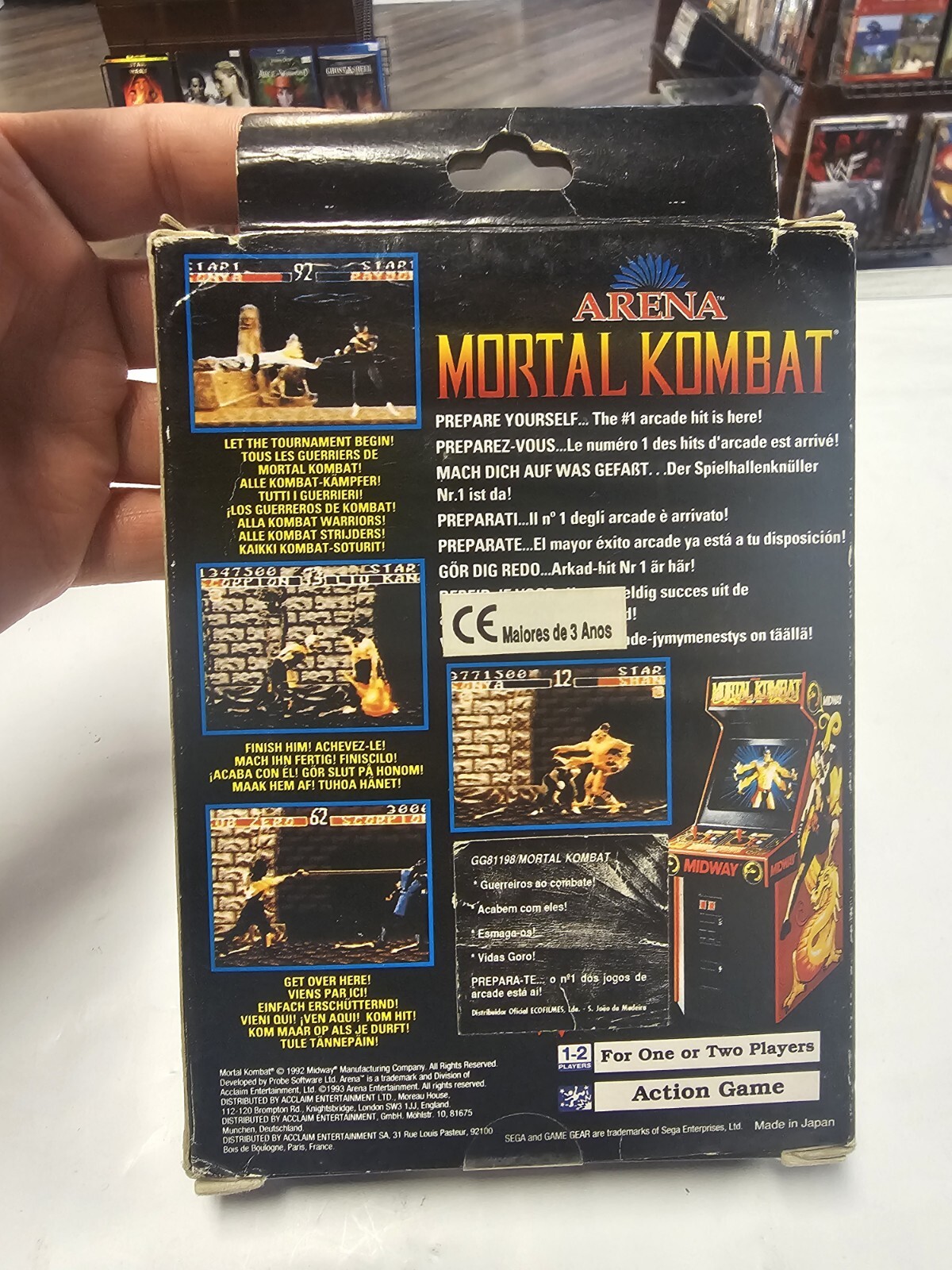 Mortal Kombat – Sega Game Gear – Complete In Box CIB. Sega Portugal Sticker!!