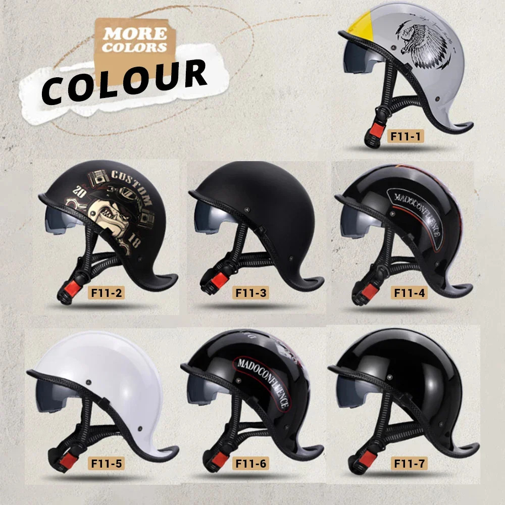 Retro Helmet Half Face Windshield Motorcycle Helmet HD Visors Capacete De Moto H
