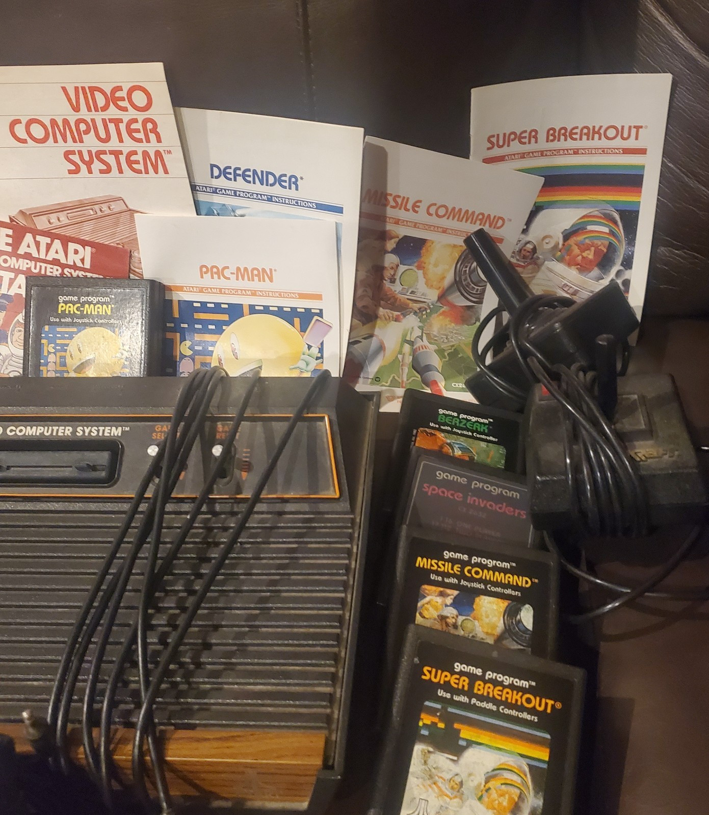 Atari 2600 Console 4Joystick, 2 paddle & 9 Game Bundle – used but stored well