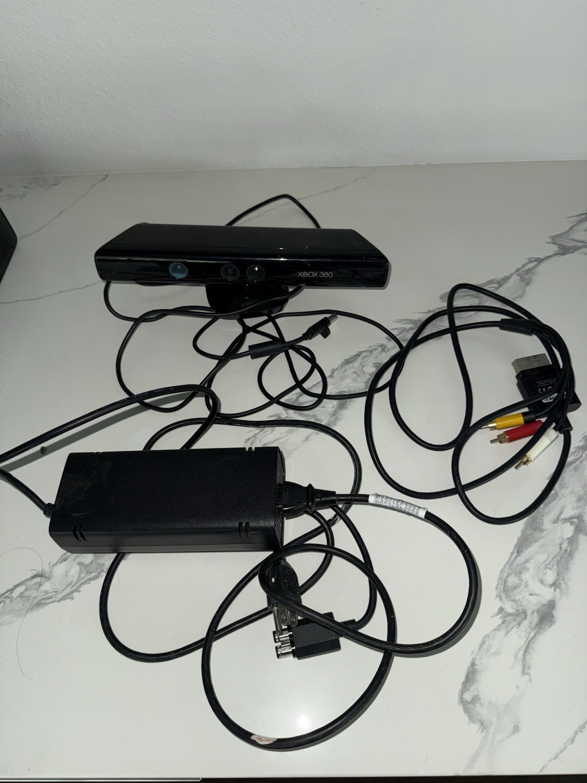 Microsoft Xbox 360 Black Console with Controllers, Kinect & Wi-Fi Capability