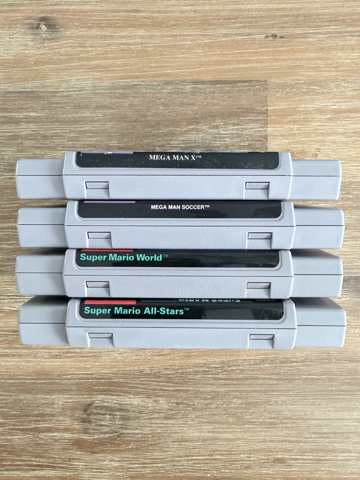 Super NES Console Bundle w/ 2 Controllers + 4 Games (Mega Man & Mario) + Manuals