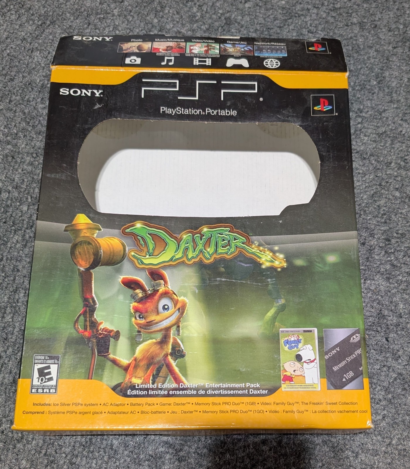 Sony PSP-2001 Silver Daxter Bundle w/ Charger, Battery, Case & UMD Games