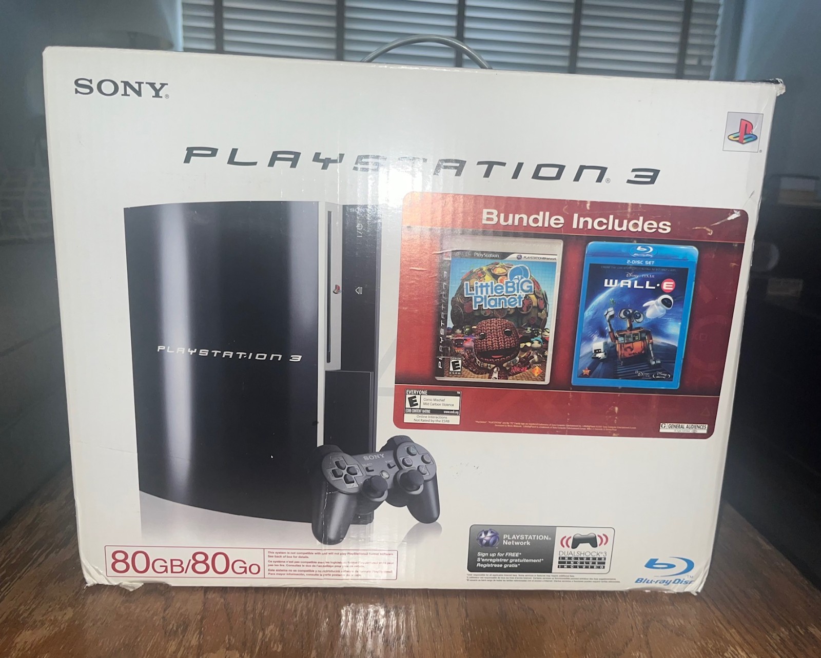Sony Playstation 3 PS3 Fat 80gb Console CECHL01 Bundle Box CIB No Games/Movie