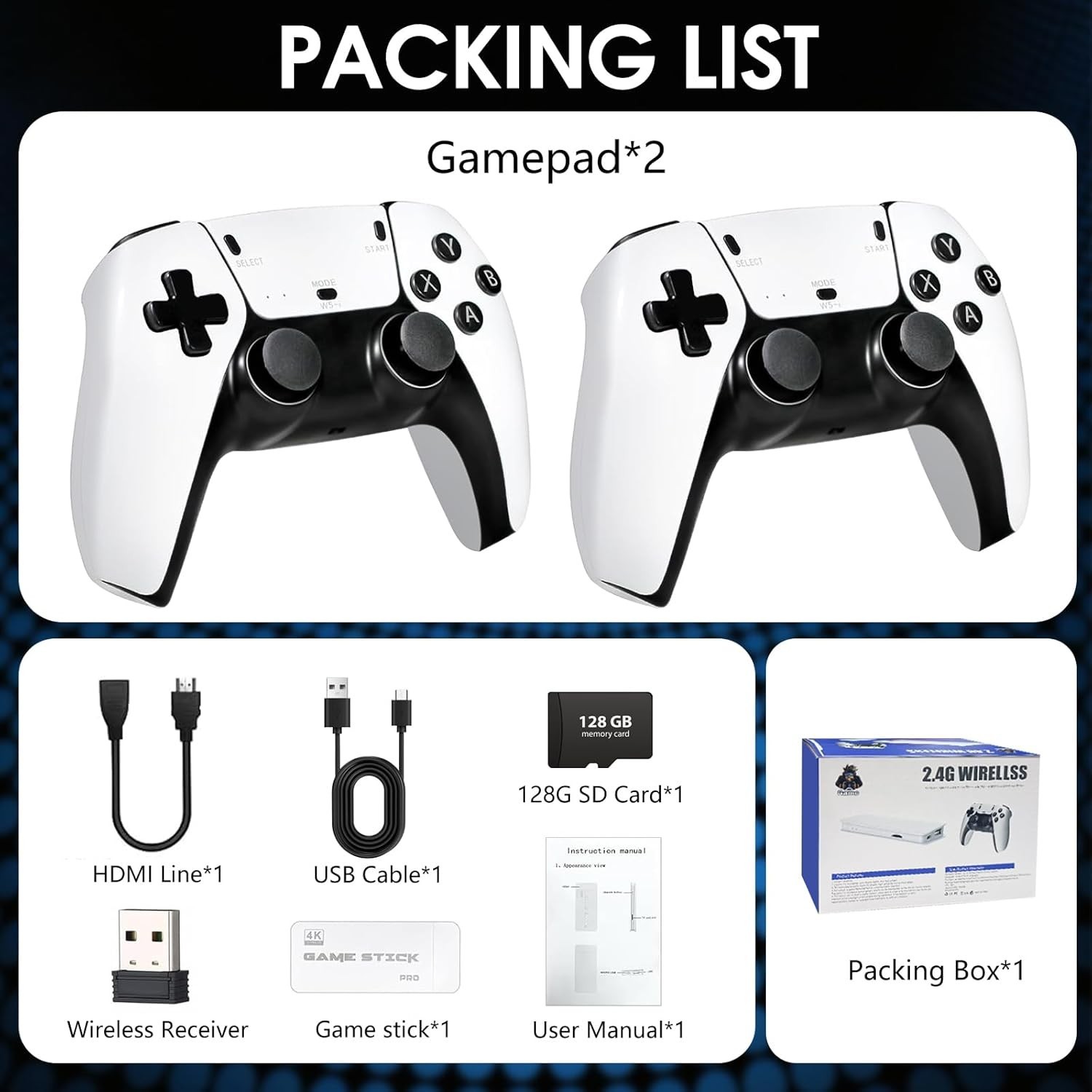 “2025New Wireless Retro Game Console 23 Simulators and over 20,000 Games 2.4G wi