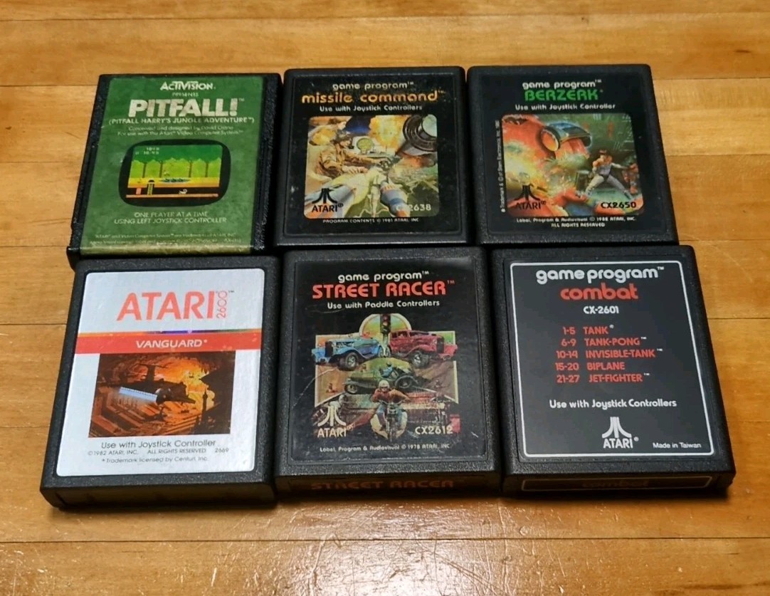 Atari 2600 RCA AV Mod with Controllers, 6 Games. Works Great!