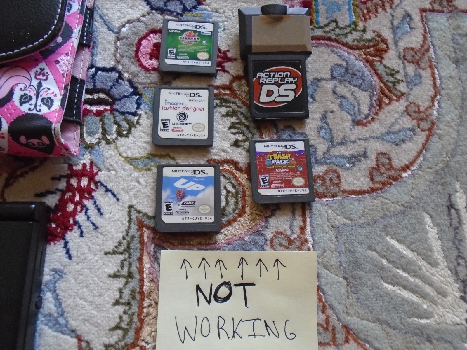 SEMI-WORKING Nintendo DSi Black Console with lots of games FOR REPAIR READ USA