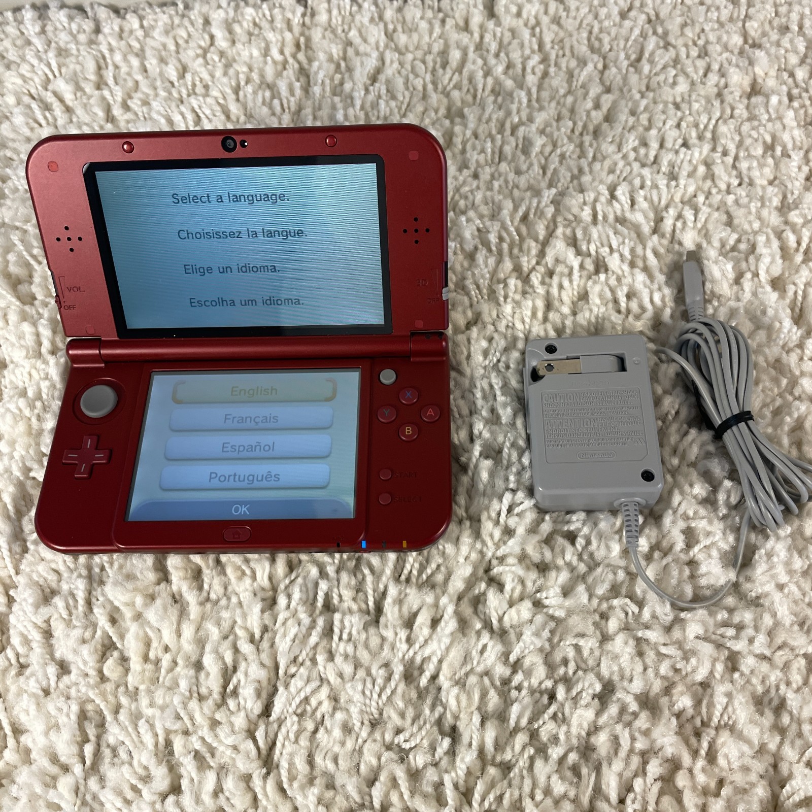 Nintendo “New” 3DS XL Metallic Red Handheld Console System RED-001 Tested