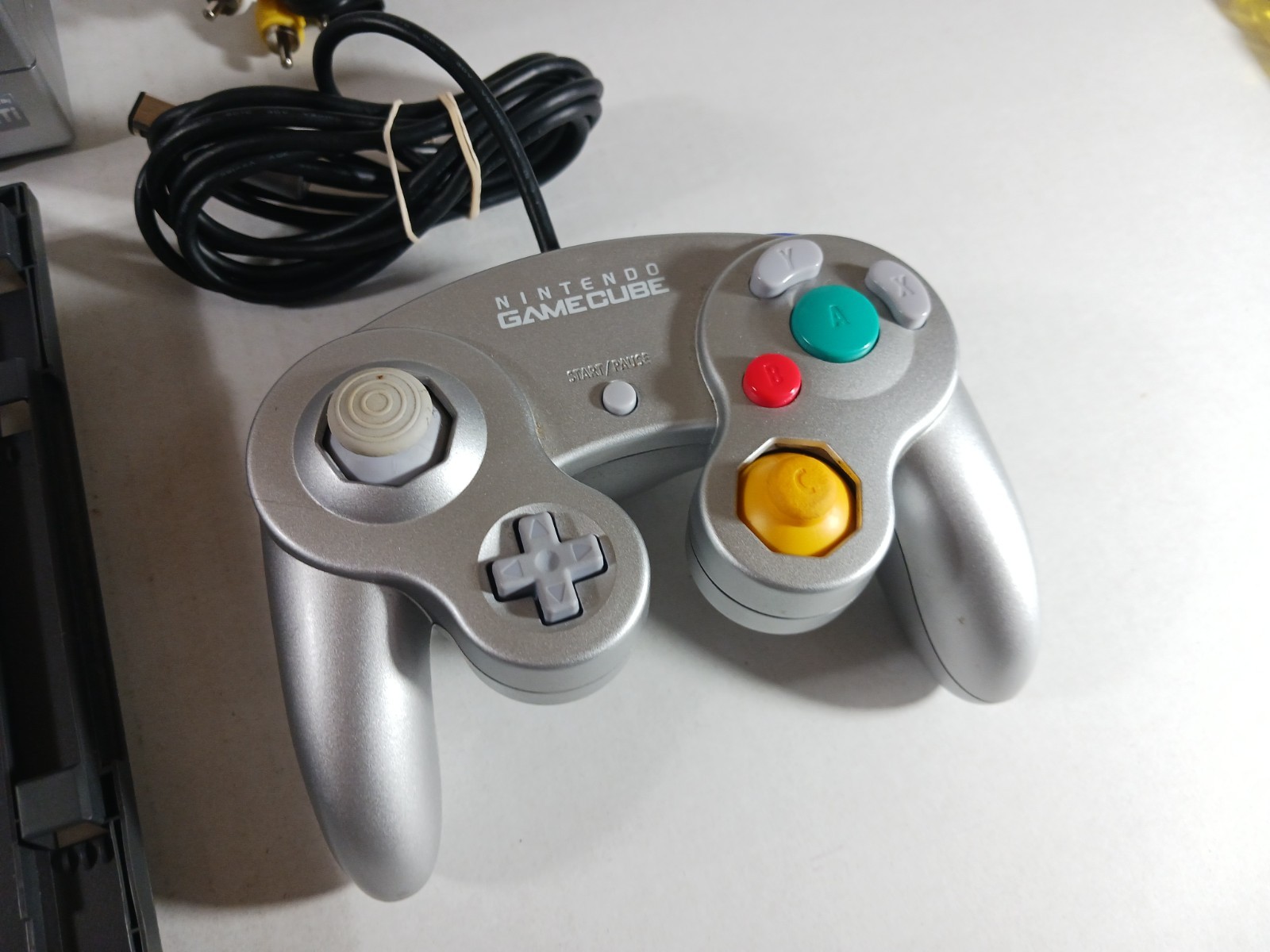 Nintendo GameCube Console Bundle Platinum Silver Set Mario Party 4 Lot Memory