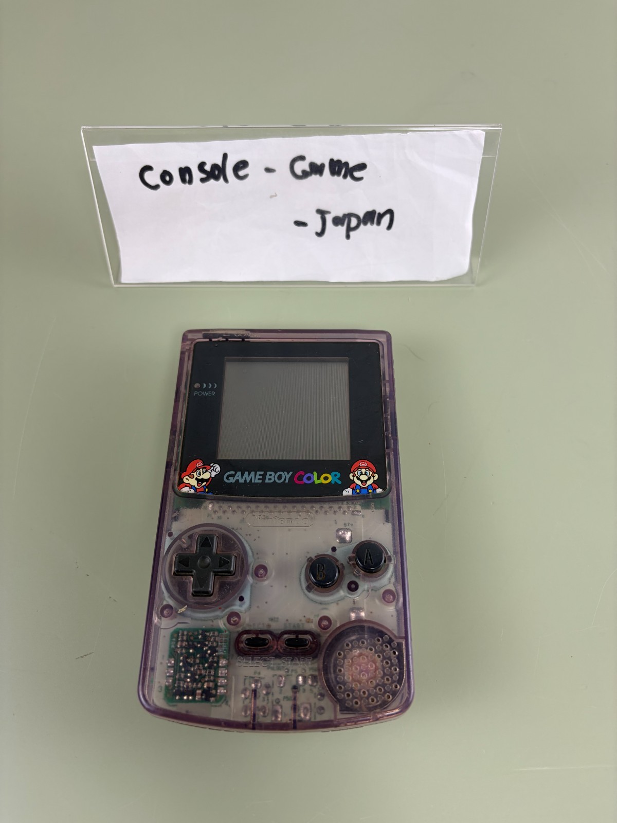 Nintendo Gameboy Color Console Clear Purple JUSCO Mario Limited Edition