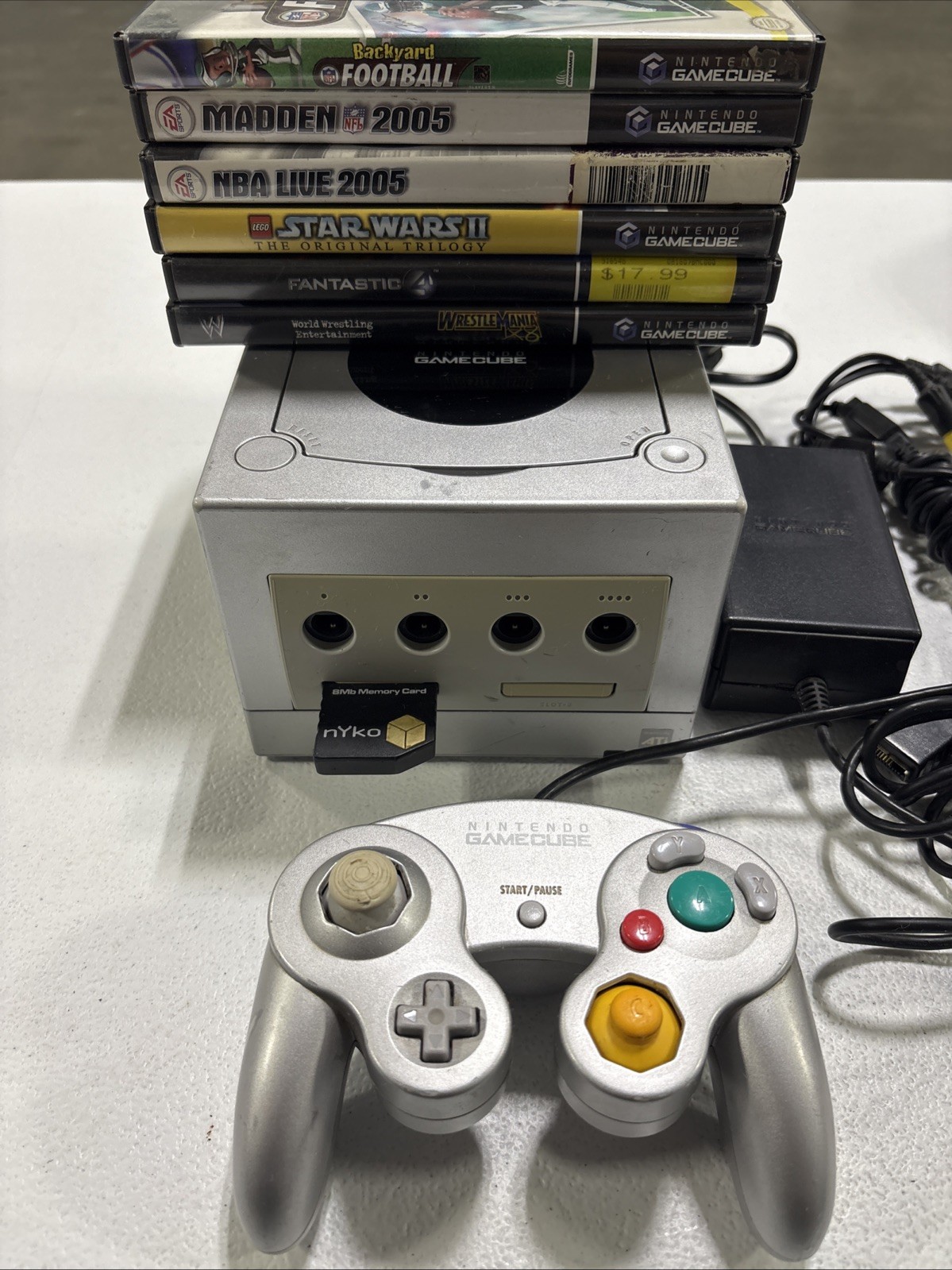 Nintendo GameCube Console DOL-101 & 6 Games L@@K Controller Memory Card