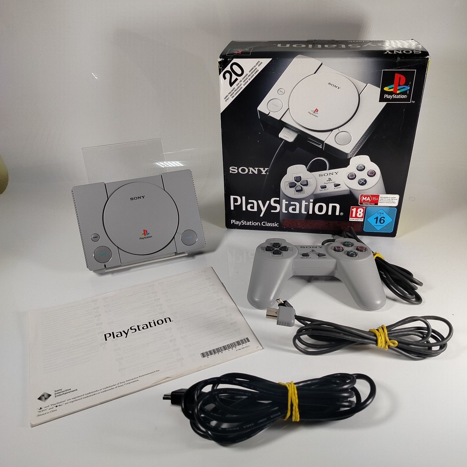 Sony PlayStation Classic Mini – 20 Game Console – Complete CIB – PERFECT