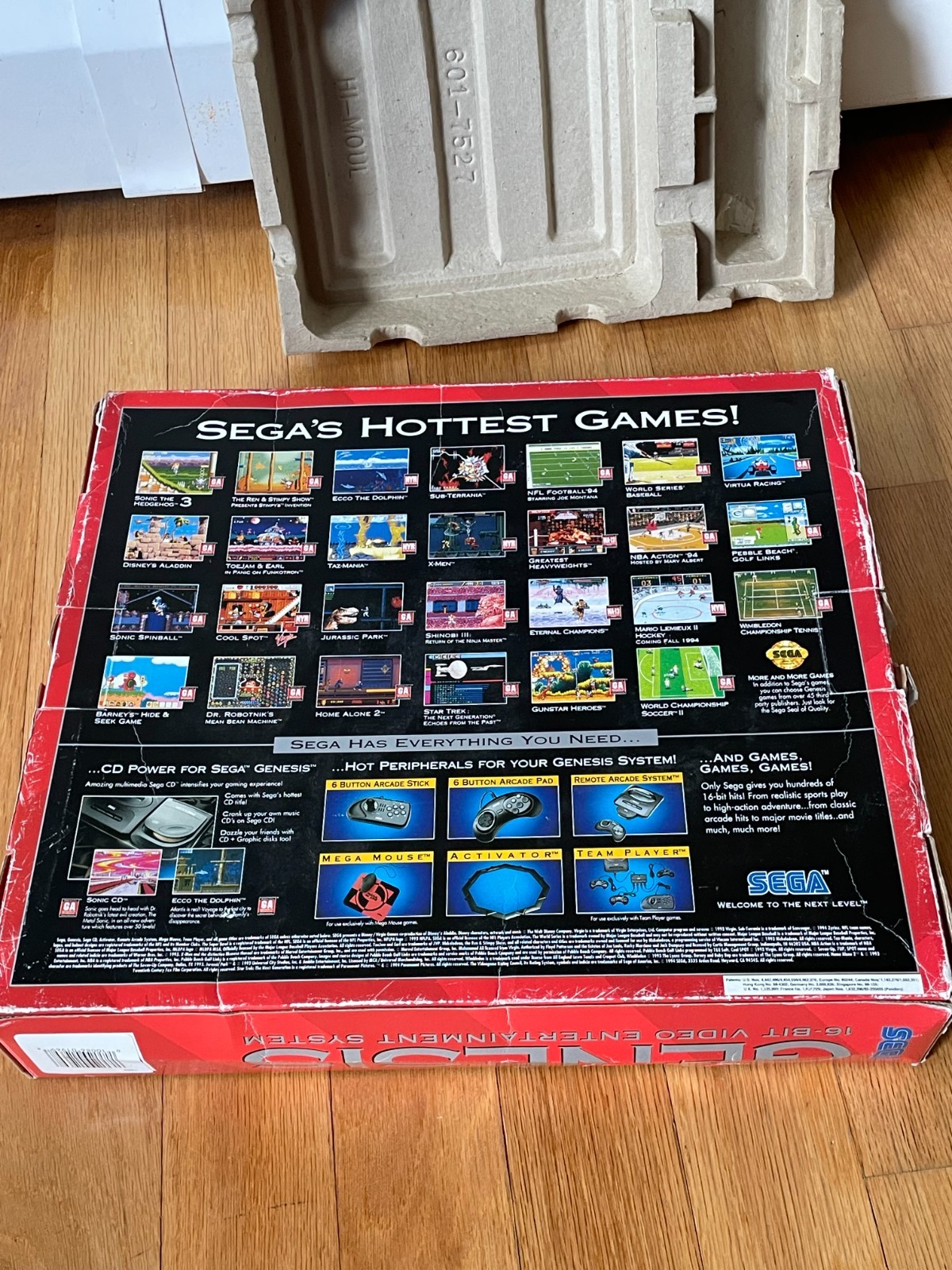SEGA GENESIS MODEL 2 CONSOLE IN BOX WITH 6-PAK GAME & MANUALS UNTESTED READ