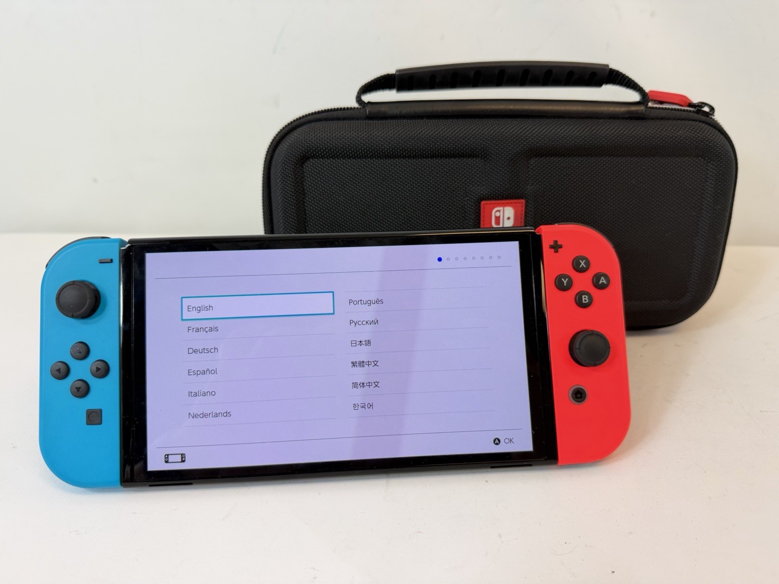 Nintendo Switch HEG-001 Console Gaming System Blue & Red Neon