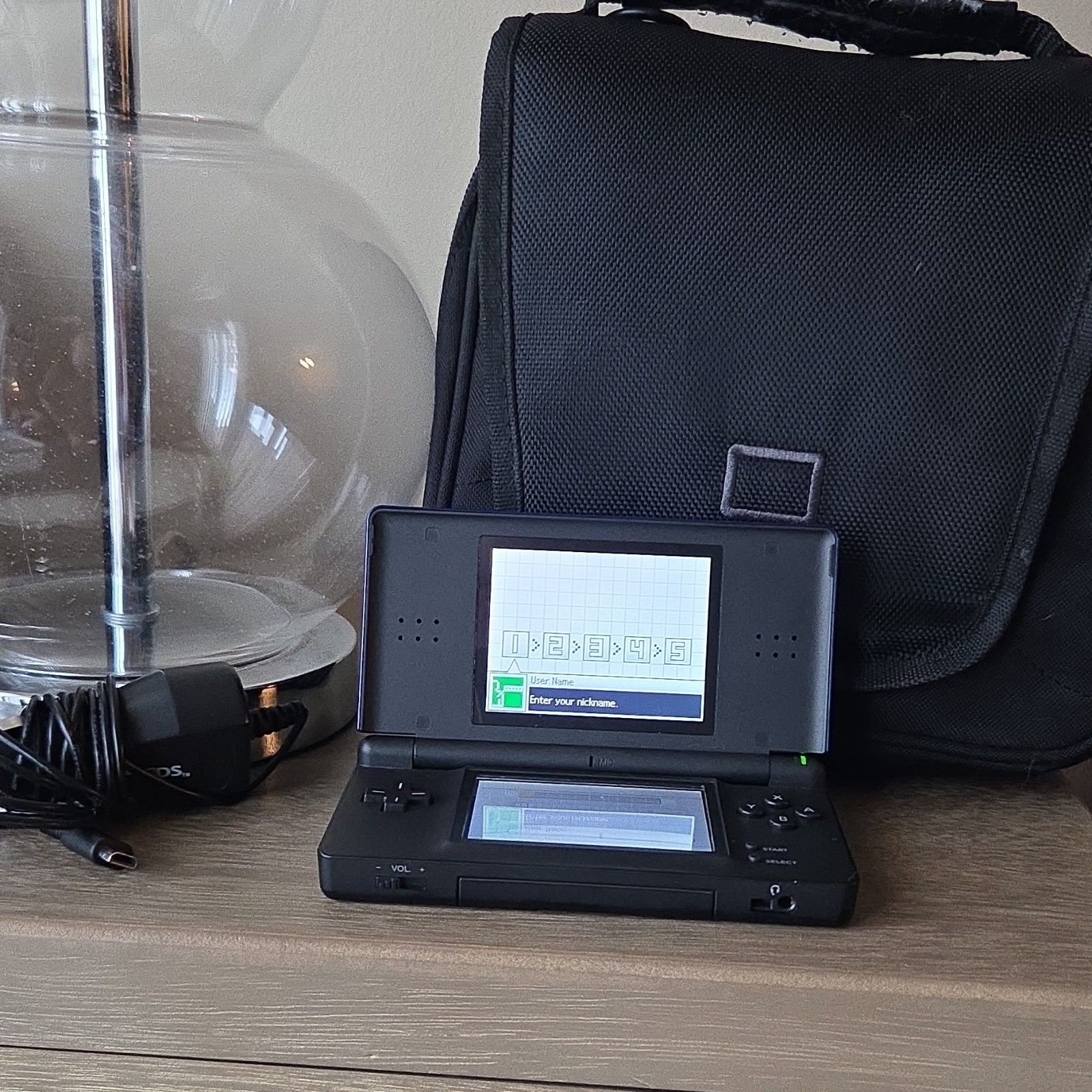 Nintendo DS Lite Dark Blue Handheld Console Dual Screen Headphone Jack