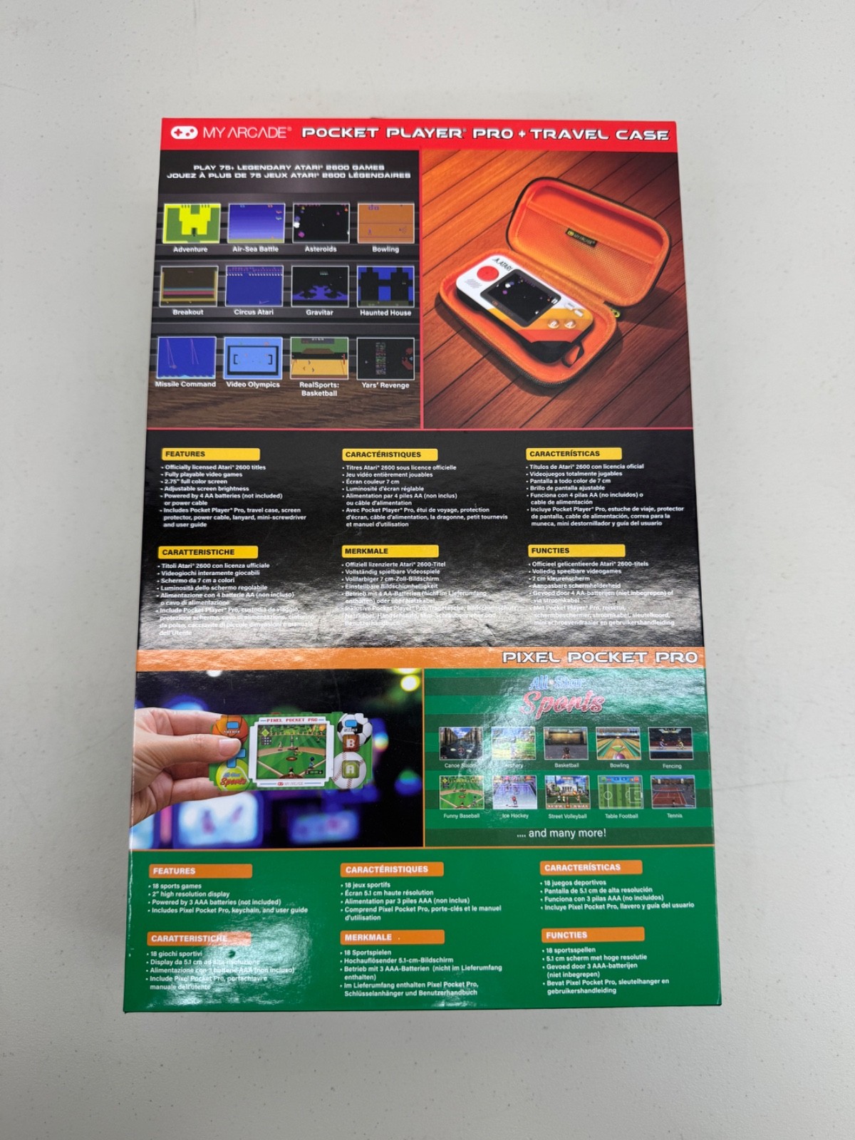 My Arcade Atari Pocket Player Pro Bundle and Sports Pixel Pocket Pro Brand New