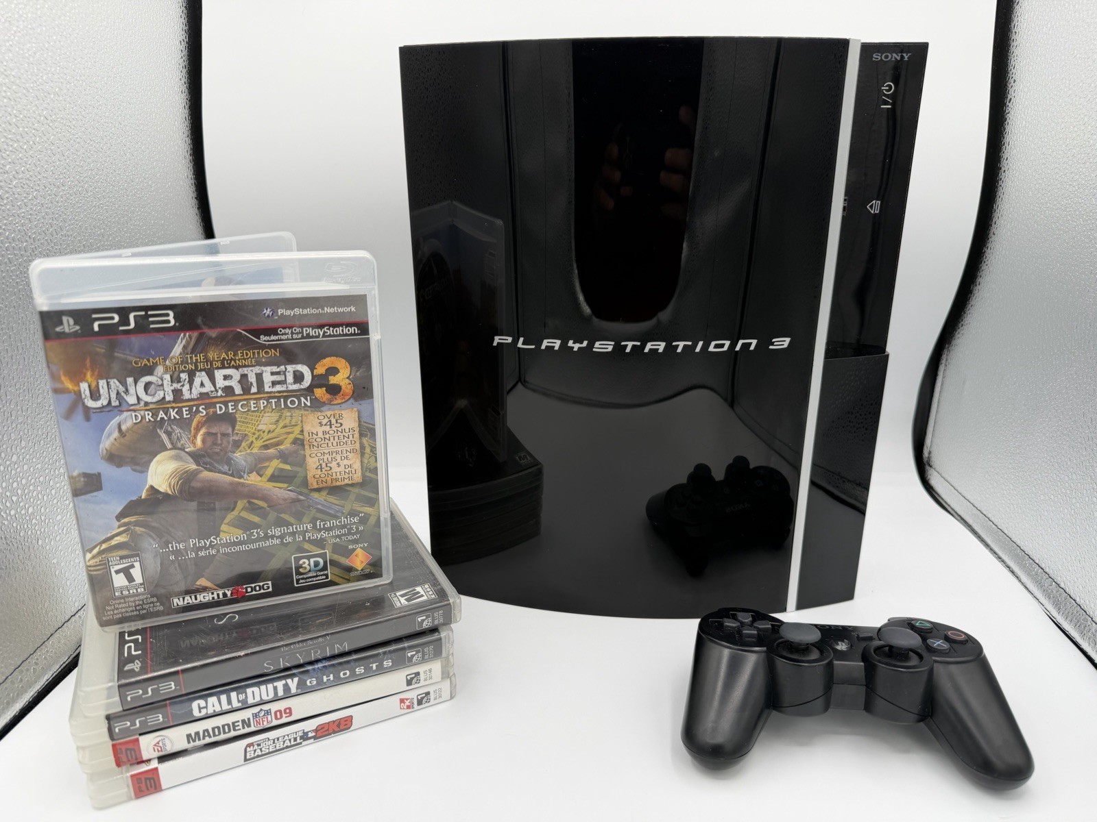 Sony PS3 Fat 320GB Refurbished Console CECHK01 Bundle MX-6 OEM SIXAXIS 5 Games
