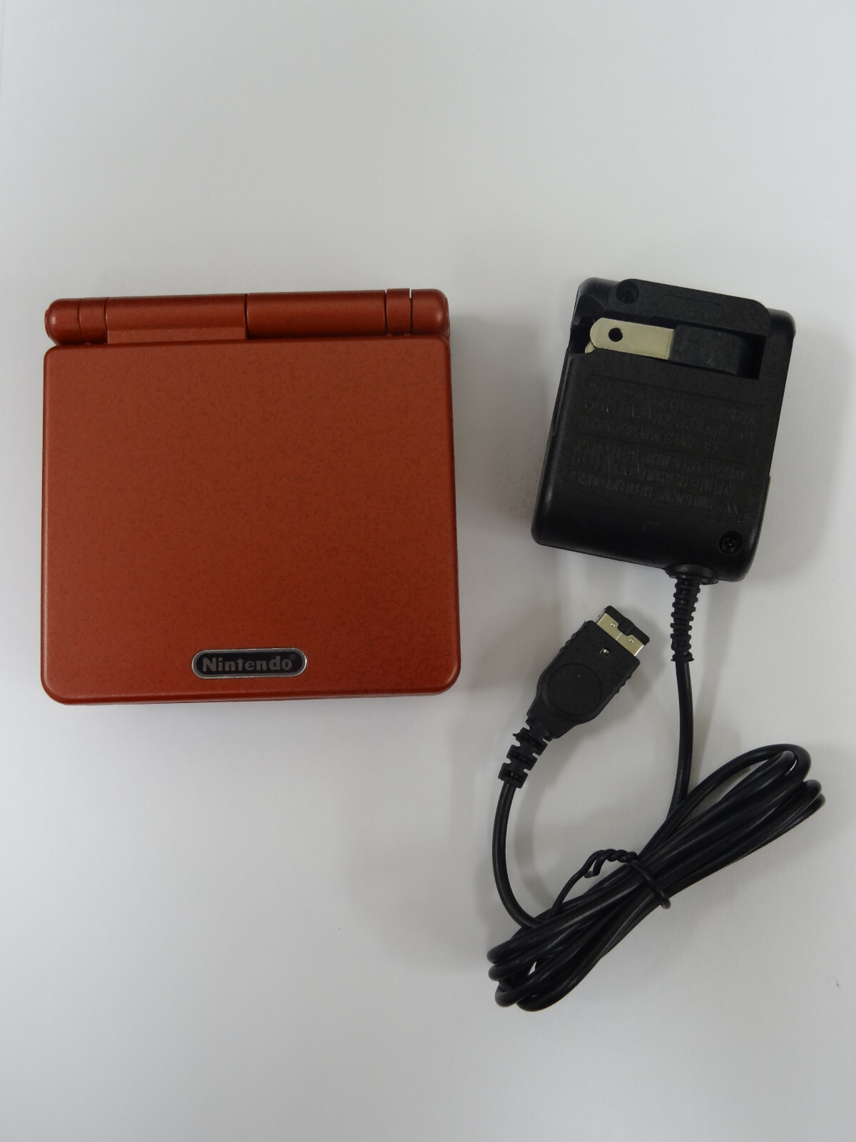 Flame Red Nintendo Game Boy Advance SP AGS-001 Includes Charger Tested/Working