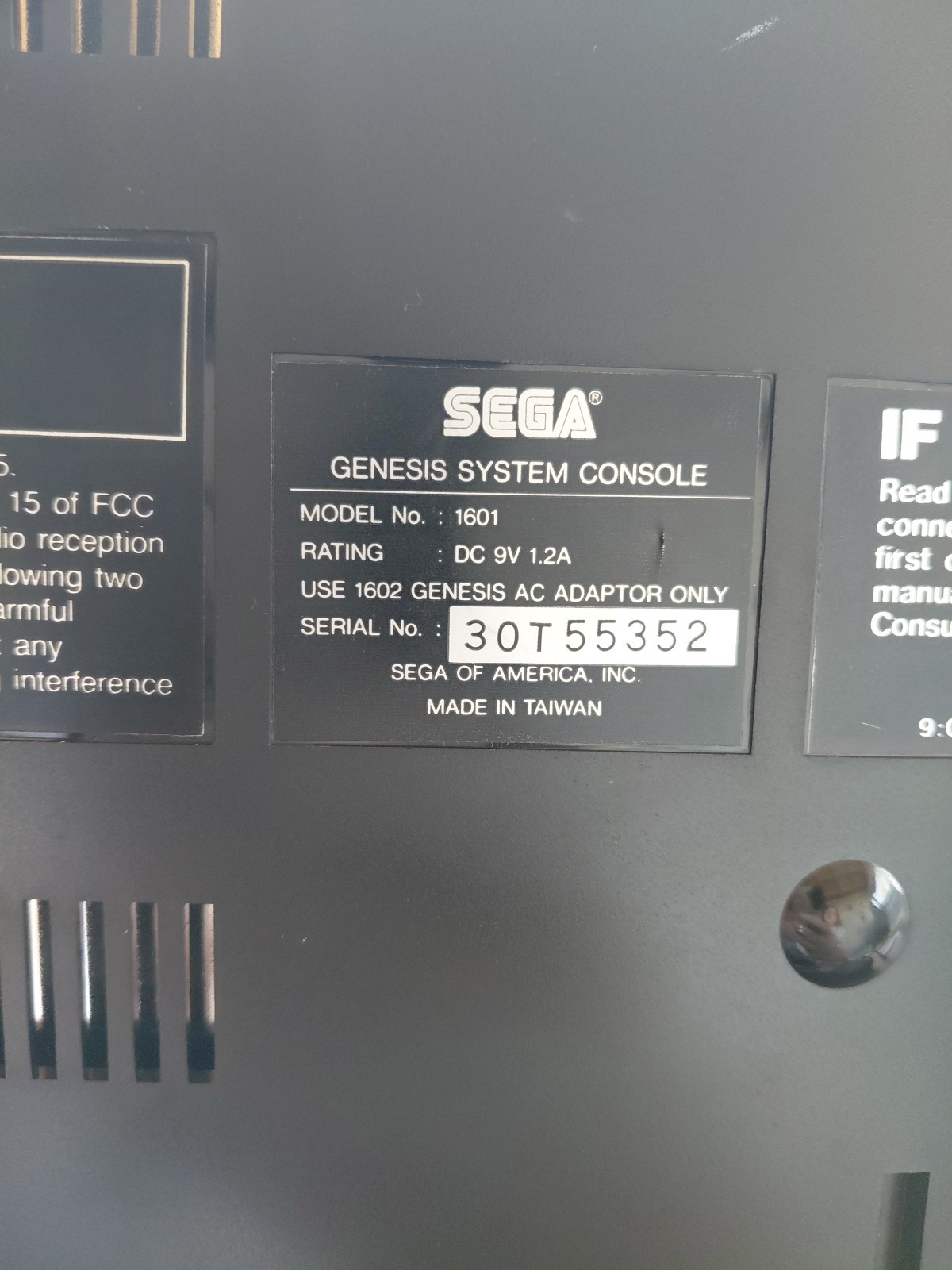 Sega Genesis Console 1601 With Controller Tested And Working
