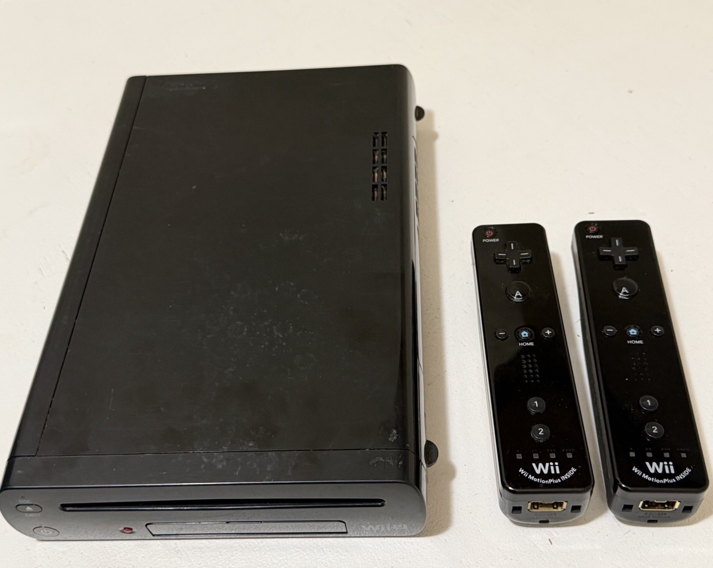Nintendo Wii U Console (WUP-001), 2 Wii Motion Plus Remotes (RVL-036) NO POWER